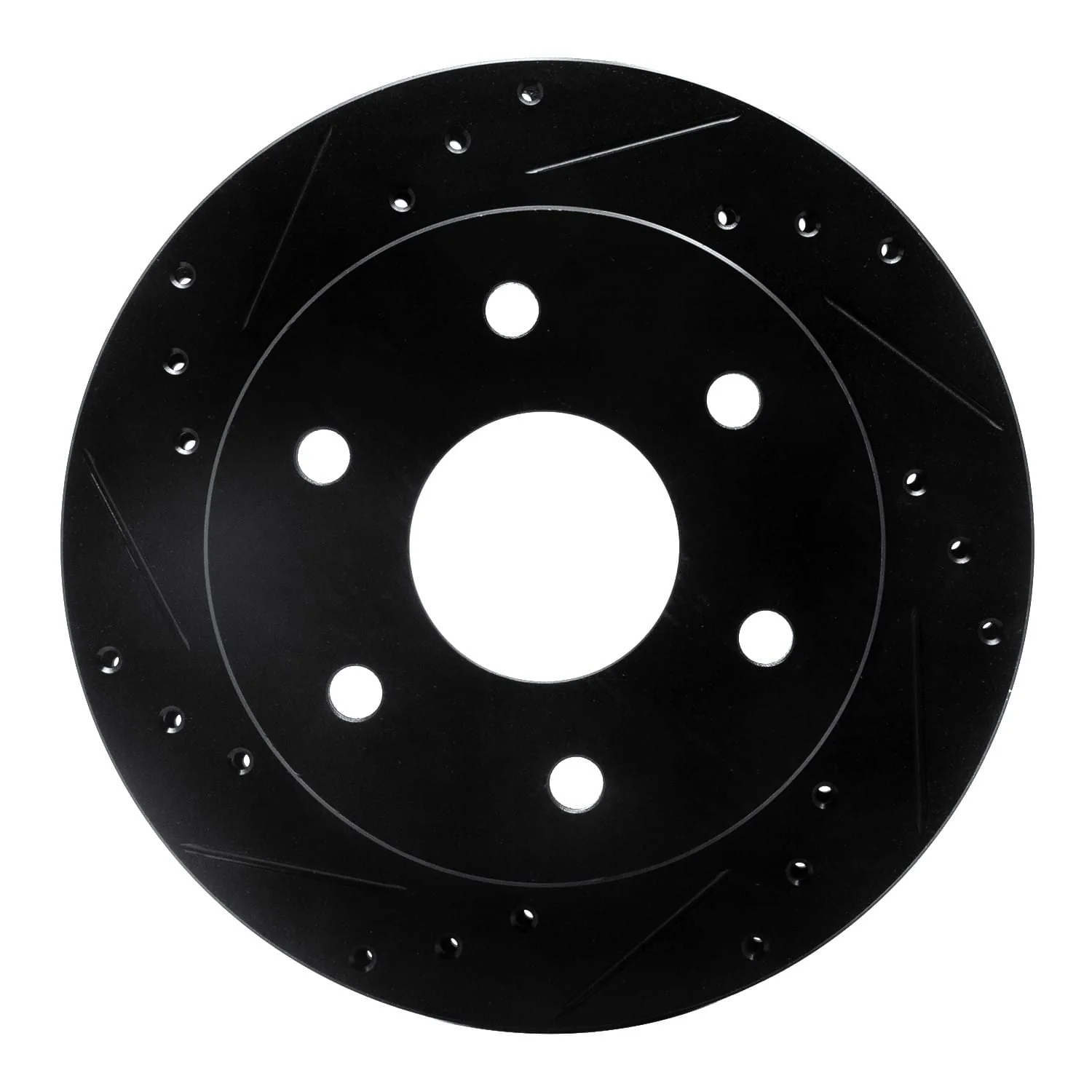 R1 Concepts 1988-1991 Chevrolet K1500 Front Left Drilled & Slotted Black Brake Rotor