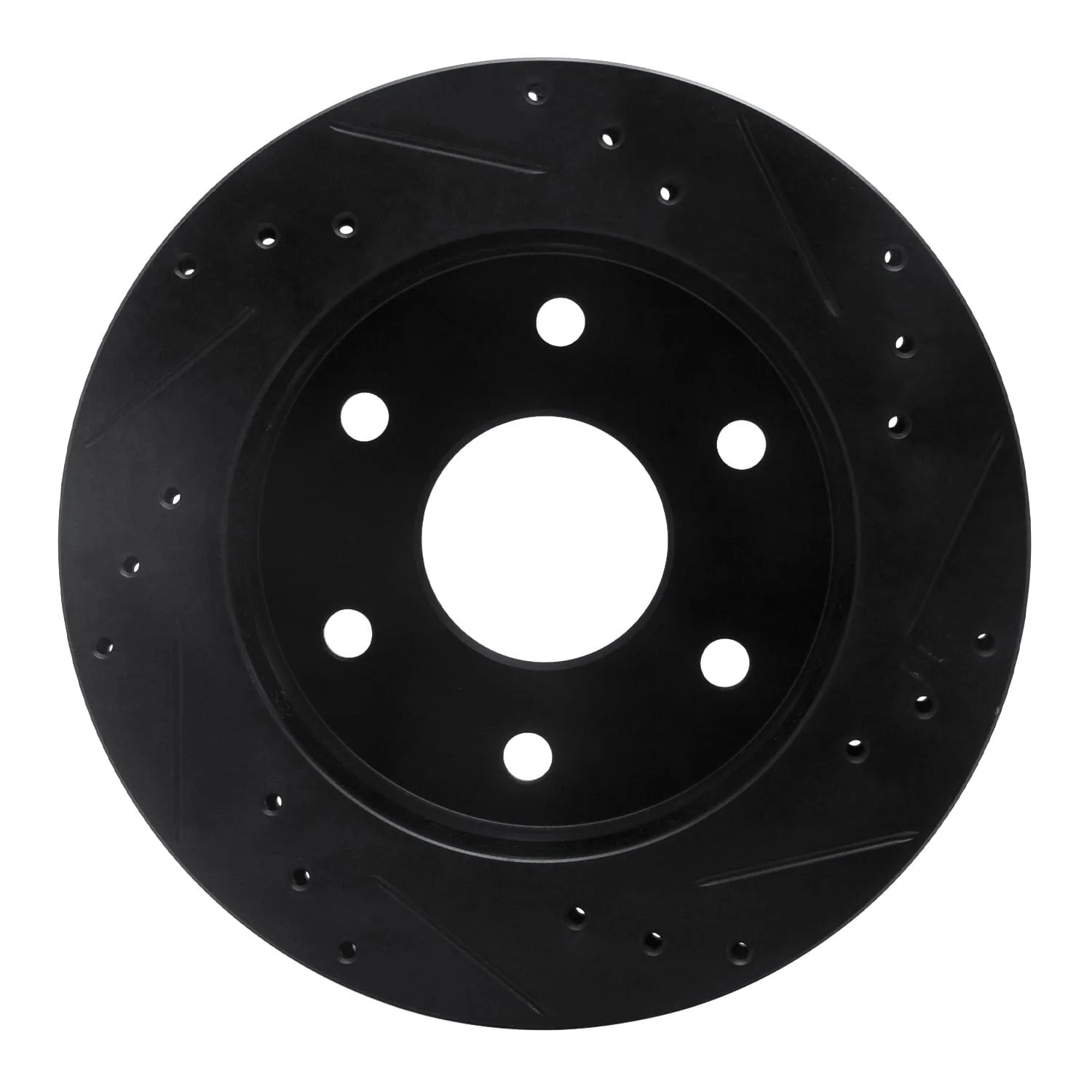 R1 Concepts 1988-1991 Chevrolet K1500 Front Left Drilled & Slotted Black Brake Rotor - Image 2