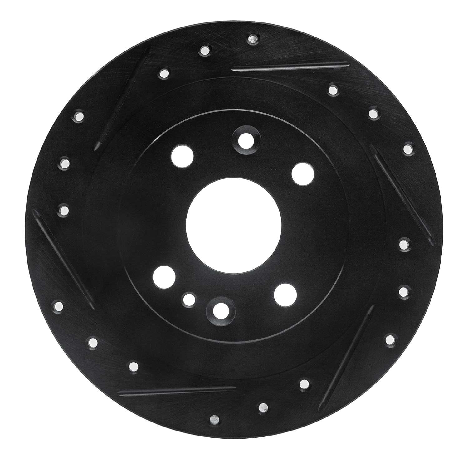 R1 Concepts 1990-2003 Ford Escort Rear Left Drilled & Slotted Black Brake Rotor