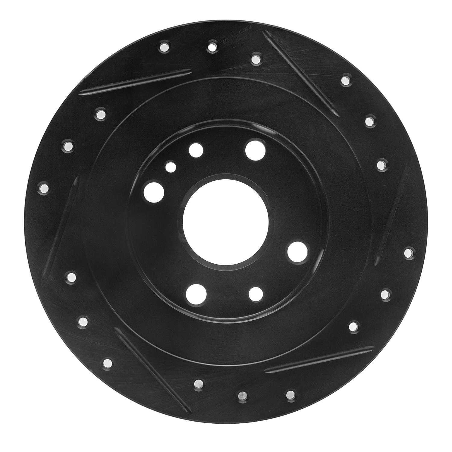 R1 Concepts 1990-2003 Ford Escort Rear Left Drilled & Slotted Black Brake Rotor - Image 2