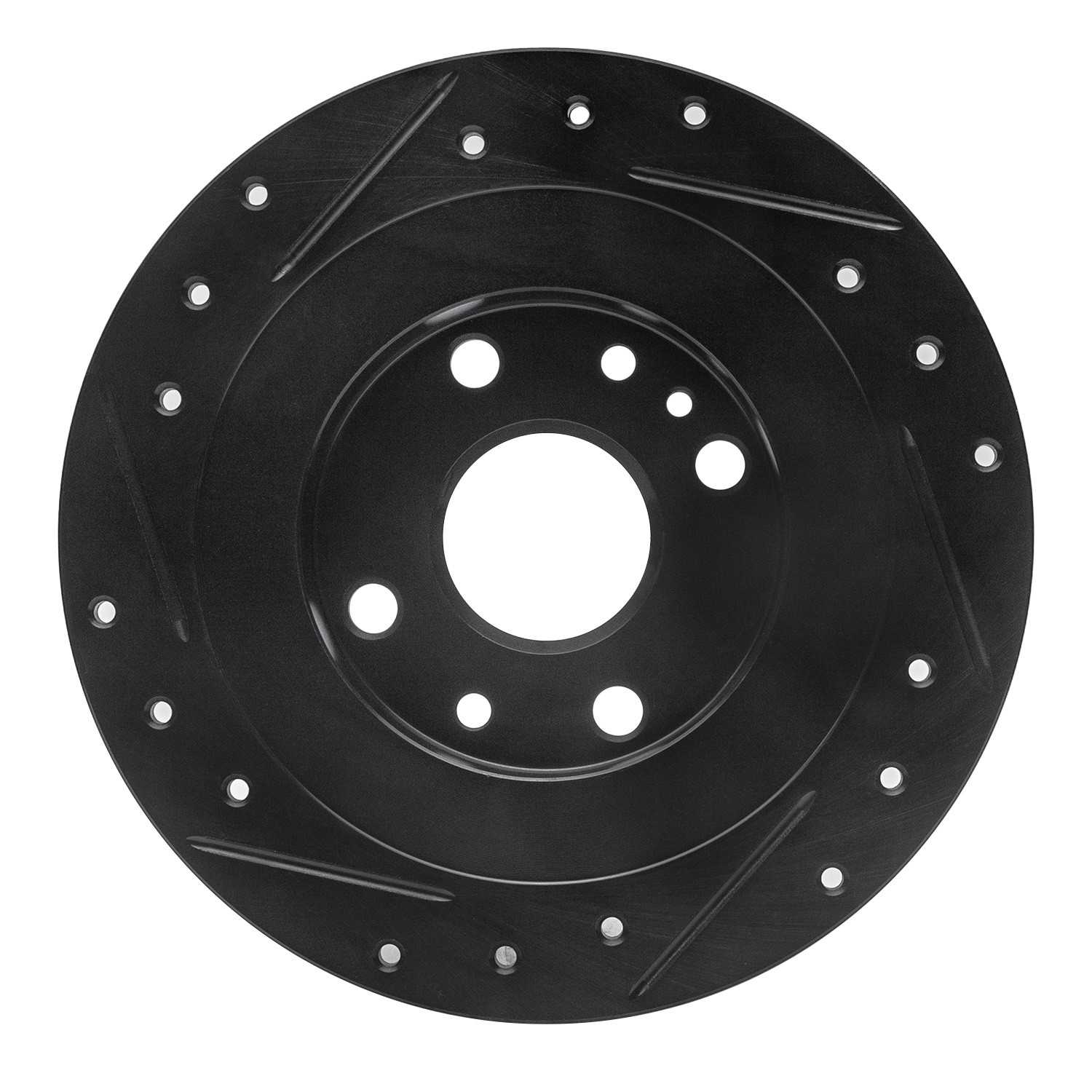 R1 Concepts 1990-2003 Ford Escort Rear Right Drilled & Slotted Black Brake Rotor - Image 2