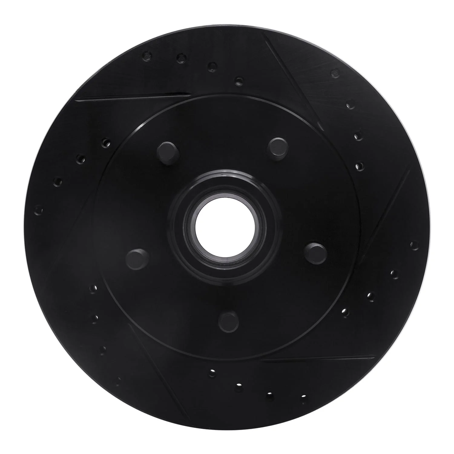 R1 Concepts 1992-2002 Chevrolet Tahoe Front Right Drilled & Slotted Black Brake Rotor