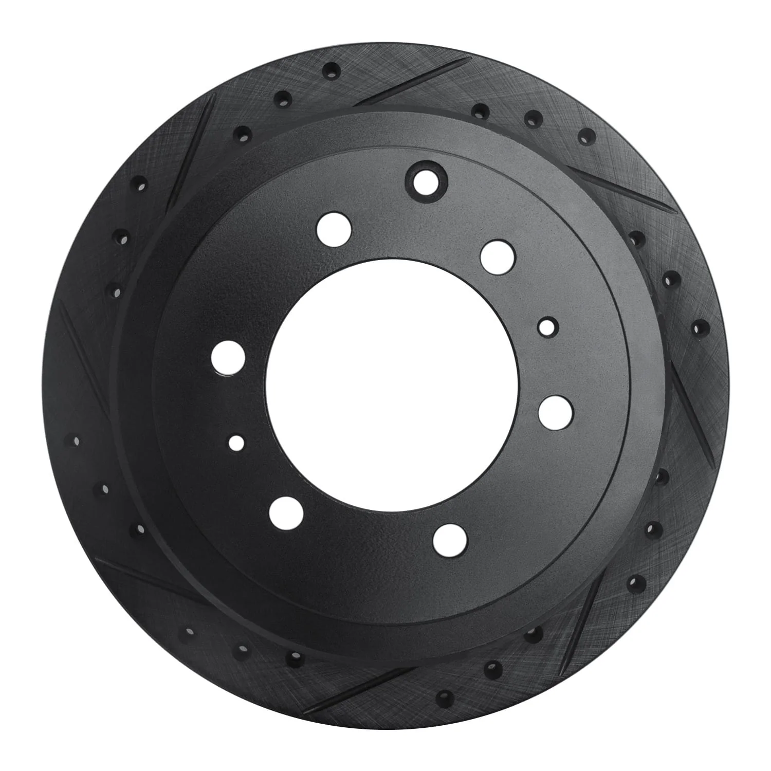 R1 Concepts 1993-1997 Lexus LX450 Rear Left Drilled & Slotted Black Brake Rotor