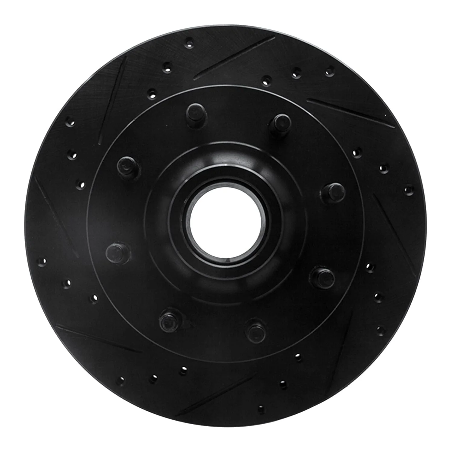 R1 Concepts 1994-1999 Dodge Ram 2500 Front Left Drilled & Slotted Black Brake Rotor