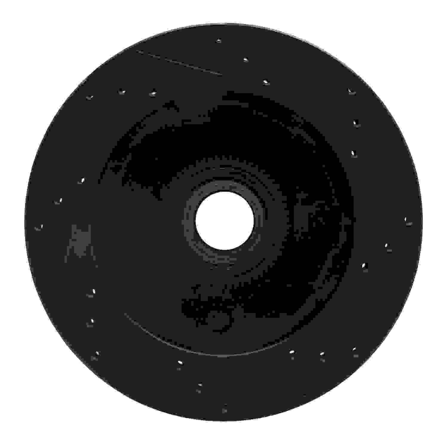 R1 Concepts 1994-1999 Dodge Ram 2500 Front Left Drilled & Slotted Black Brake Rotor - Image 2