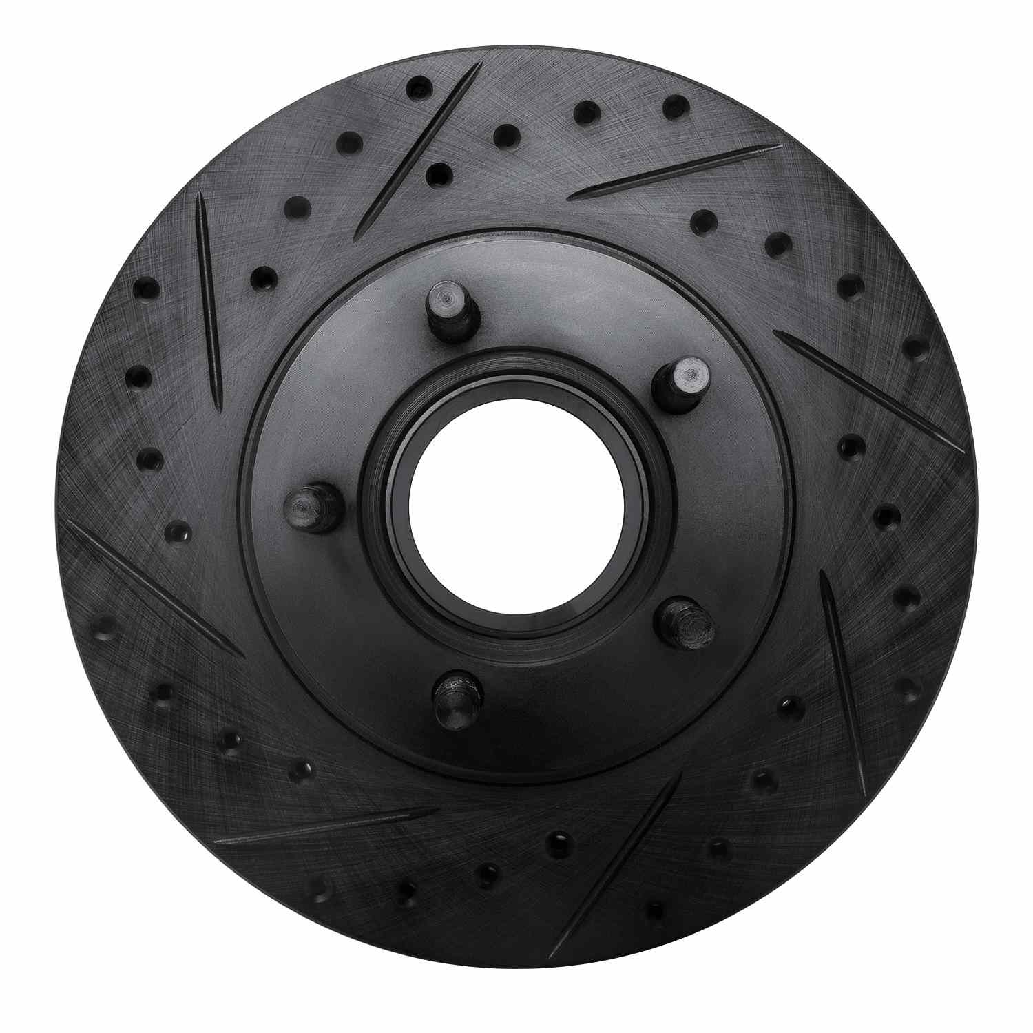 R1 Concepts 1995-1997 Ford Ranger (USA/Canada) Front Left Drilled & Slotted Black Brake Rotor