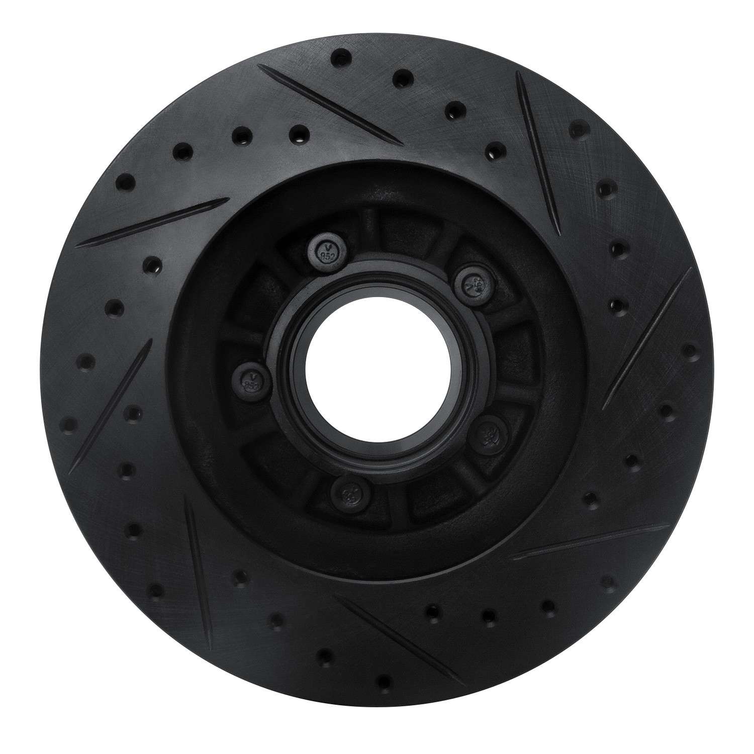 R1 Concepts 1995-1997 Ford Ranger (USA/Canada) Front Left Drilled & Slotted Black Brake Rotor - Image 2