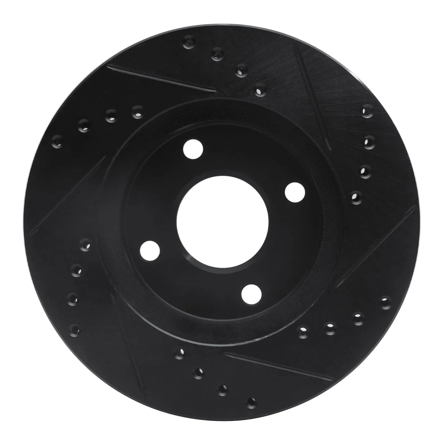 R1 Concepts 1995-2004 Ford CONTOUR Front Left Drilled & Slotted Black Brake Rotor - Image 2