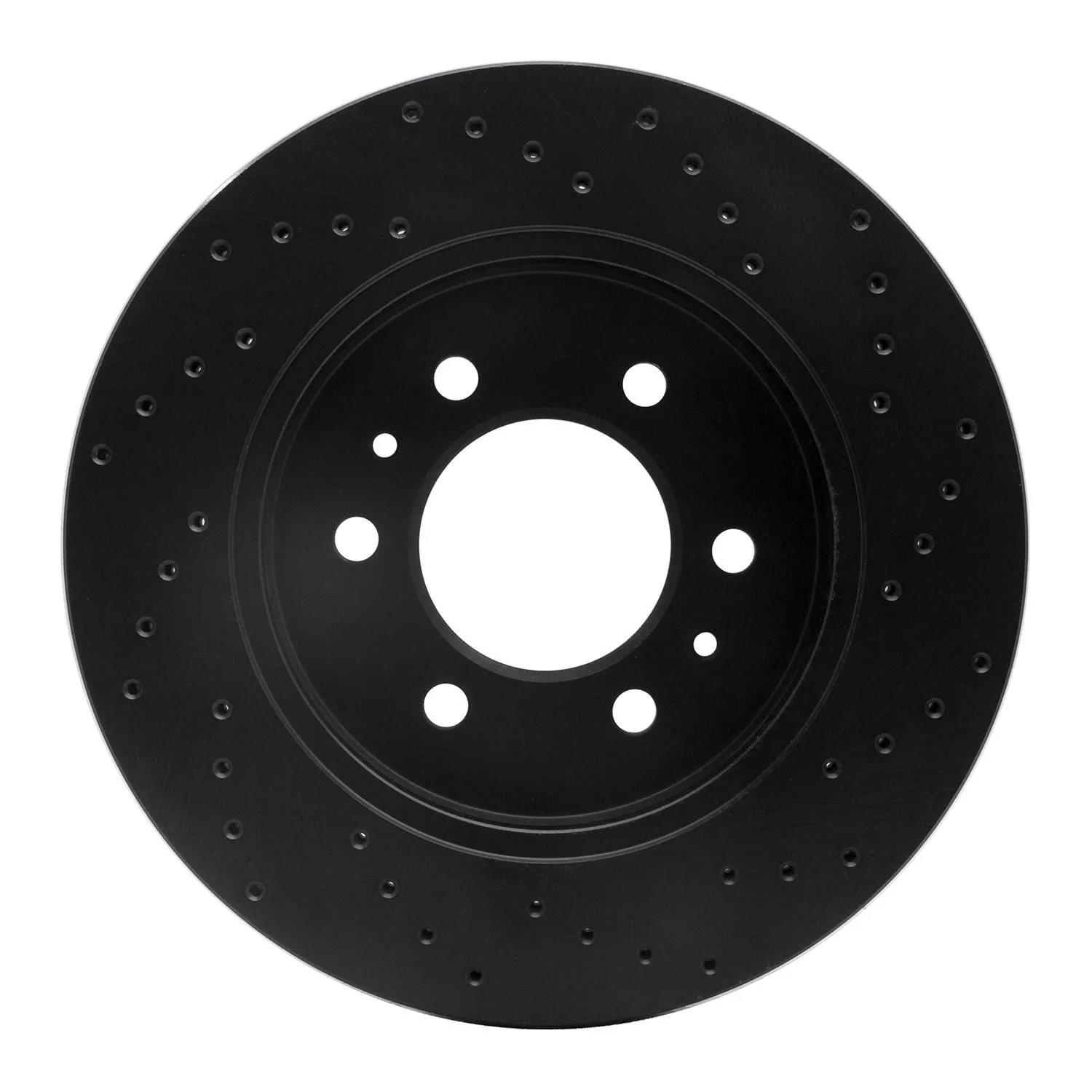 R1 Concepts 2-9 Ford F-150 2WD Front Left Drilled Black Brake Rotor - Image 2