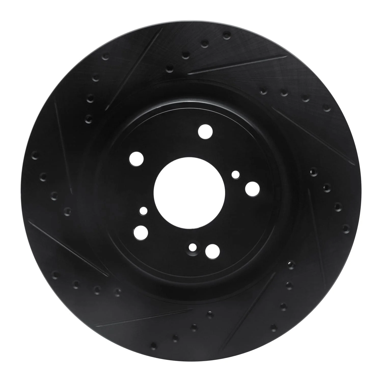 R1 Concepts 20-22 Honda CR-V Front Left Drilled & Slotted Black Brake Rotor