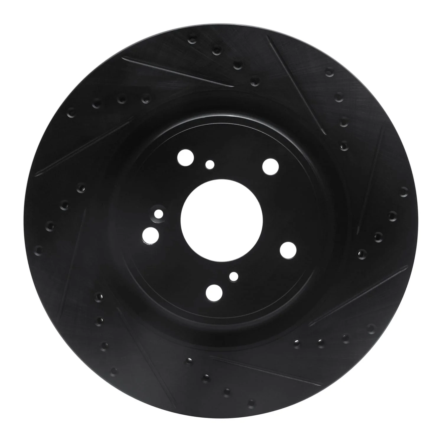 R1 Concepts 20-22 Honda CR-V Front Right Drilled & Slotted Black Brake Rotor