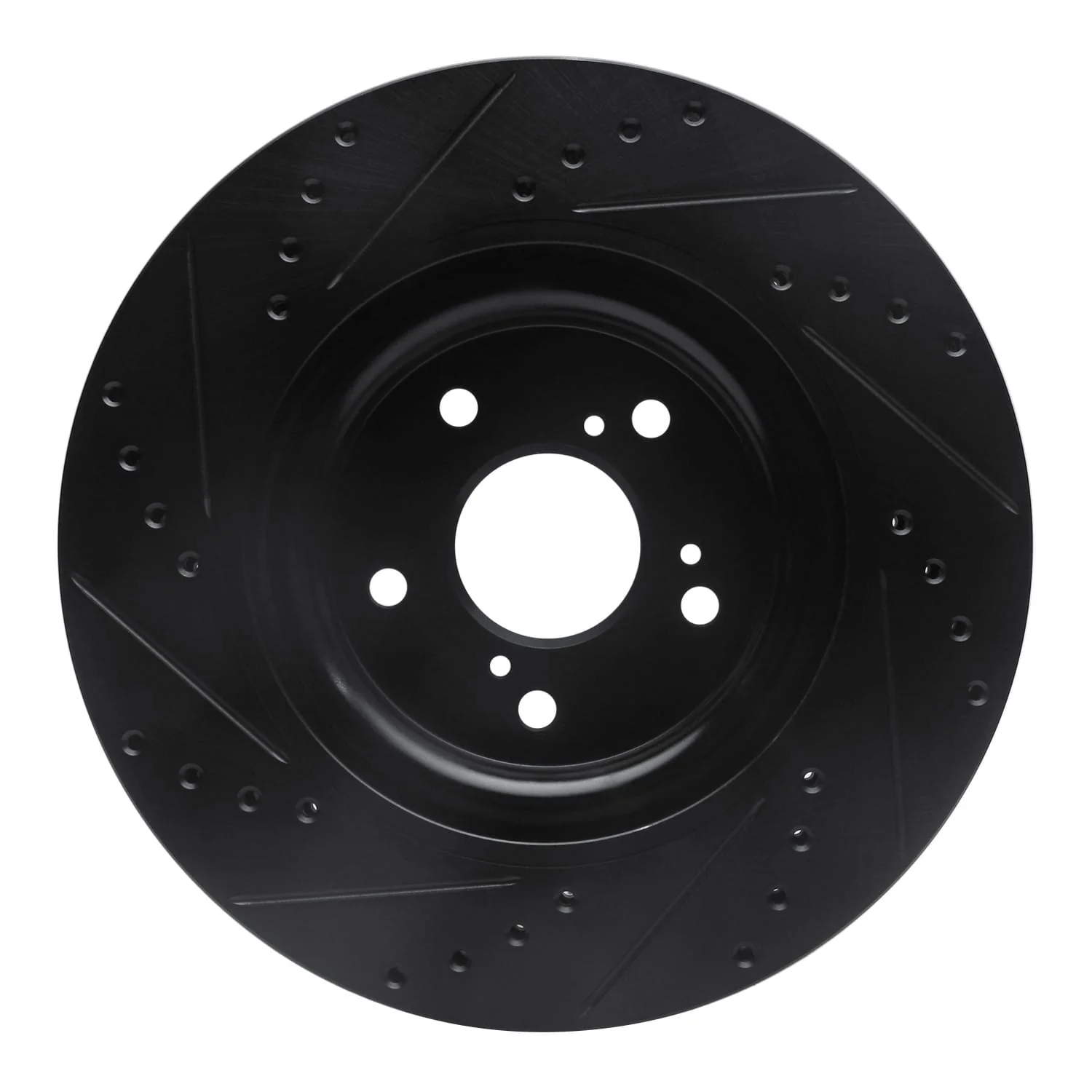R1 Concepts 20-22 Honda CR-V Front Right Drilled & Slotted Black Brake Rotor - Image 2