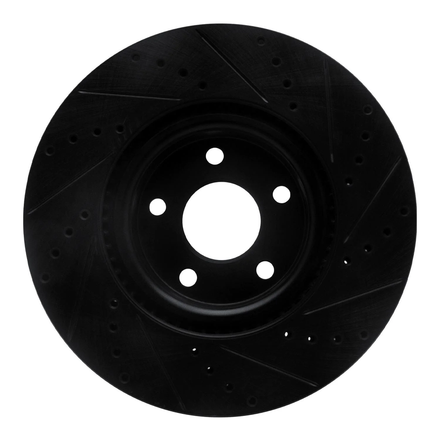 R1 Concepts 20-25 Ford BRONCO Sport Front Left Drilled & Slotted Black Brake Rotor - Image 2