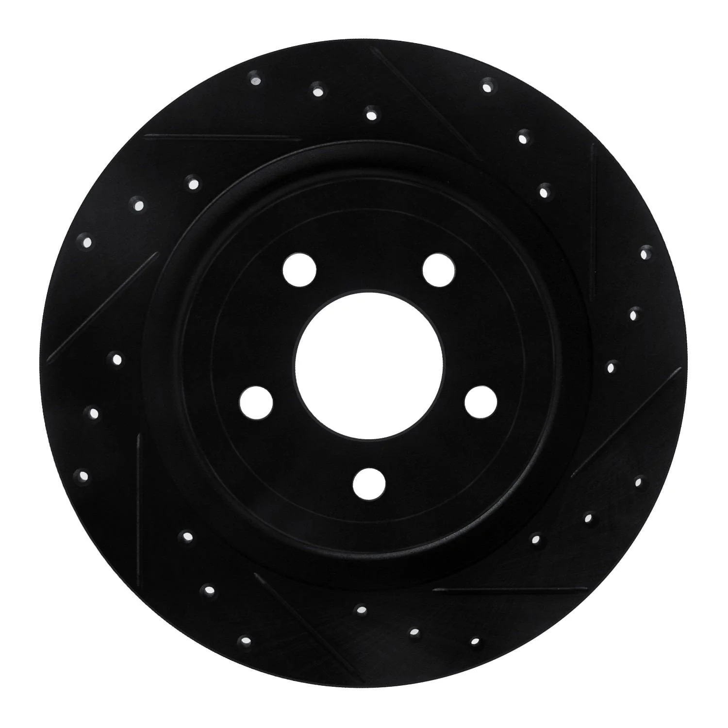 R1 Concepts 20-25 Ford Explorer Rear Right Drilled & Slotted Black Brake Rotor