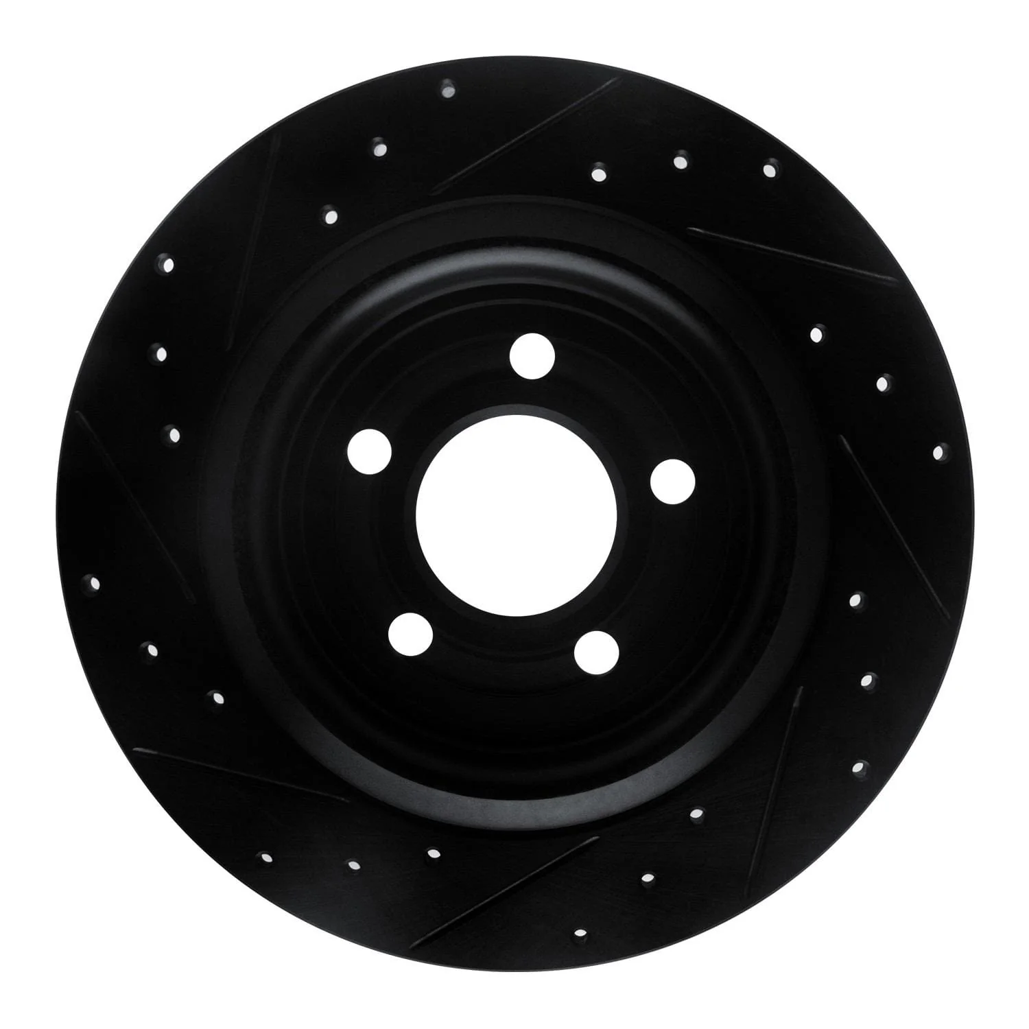 R1 Concepts 20-25 Ford Explorer Rear Right Drilled & Slotted Black Brake Rotor - Image 2