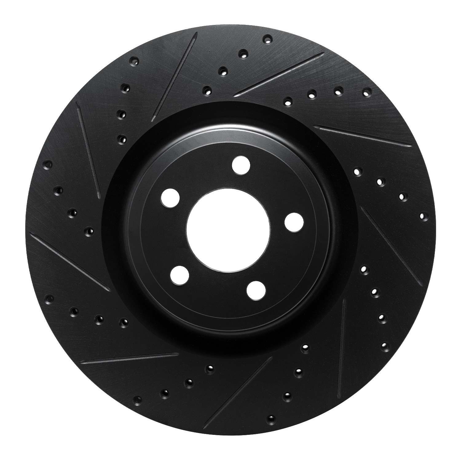 R1 Concepts 20-25 Ford Police Interceptor Utility Front Left Drilled & Slotted Black Brake Rotor