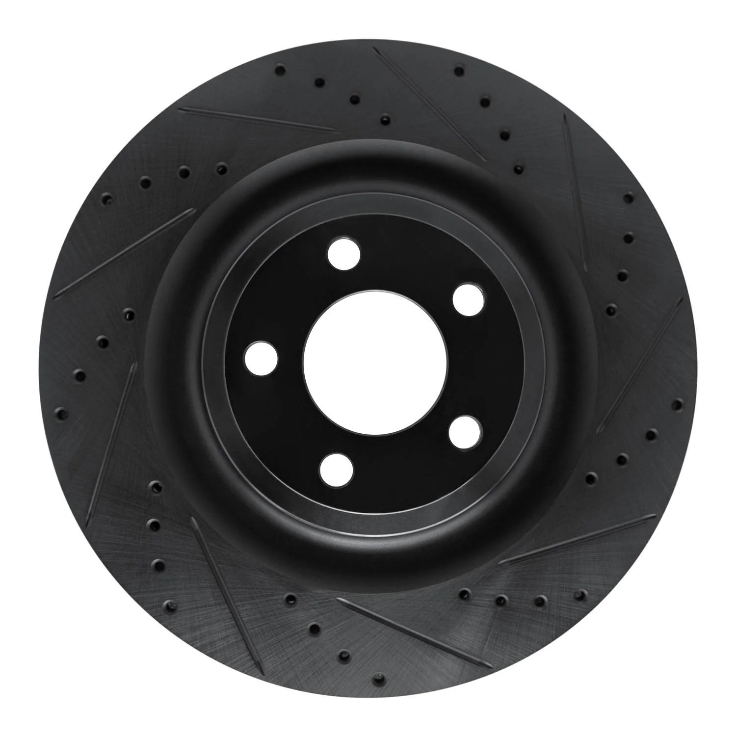 R1 Concepts 20-25 Ford Police Interceptor Utility Rear Right Drilled & Slotted Black Brake Rotor