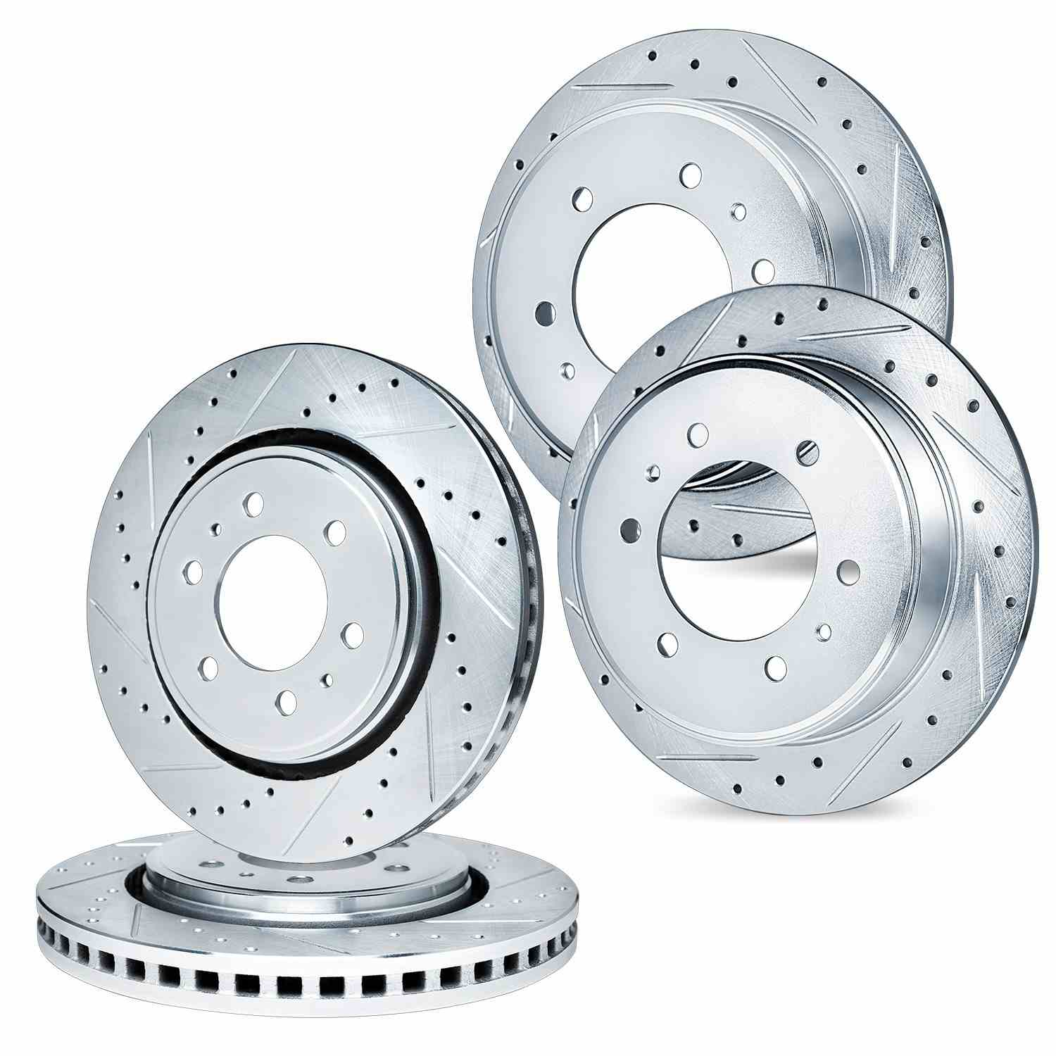 R1 Concepts 20-25 Ford Transit-250 Front & Rear Drilled & Slotted Silver Brake Rotor Set