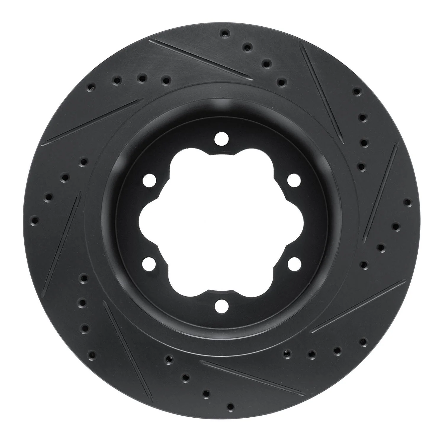 R1 Concepts 20-25 Ford Transit-350 HD/DRW Rear Left Drilled & Slotted Black Brake Rotor - Image 2