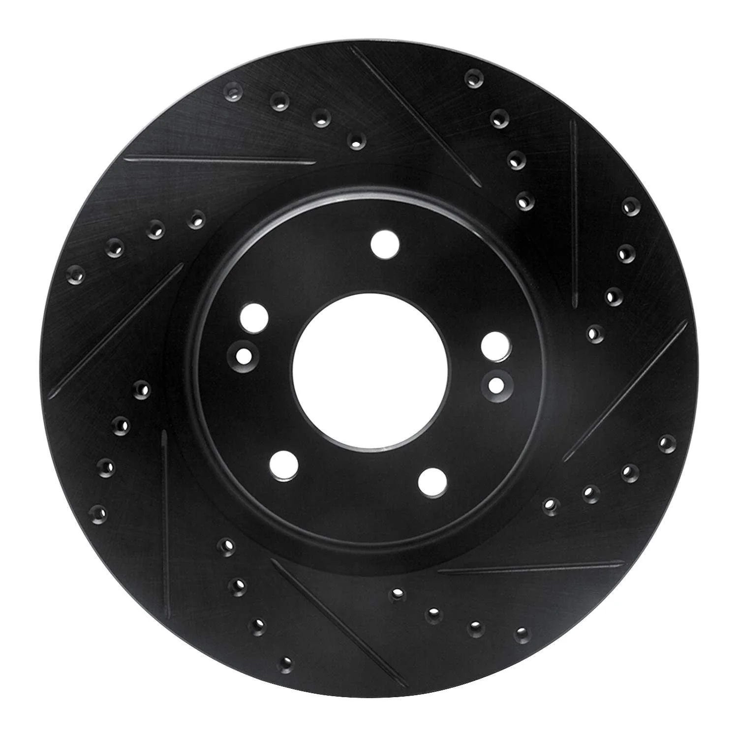 R1 Concepts 20-25 Hyundai Kona Front Right Drilled & Slotted Black Brake Rotor