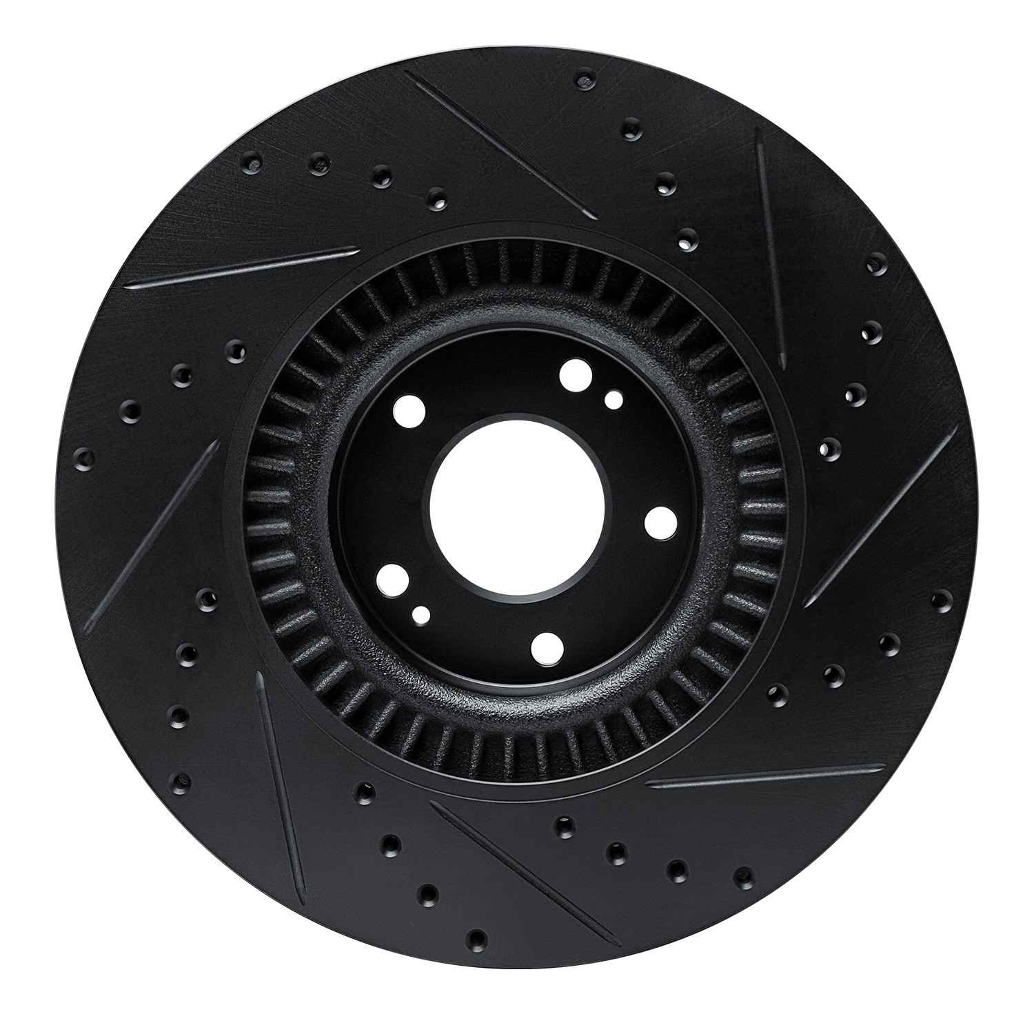R1 Concepts 20-25 Hyundai Palisade Front Left Drilled & Slotted Black Brake Rotor - Image 2