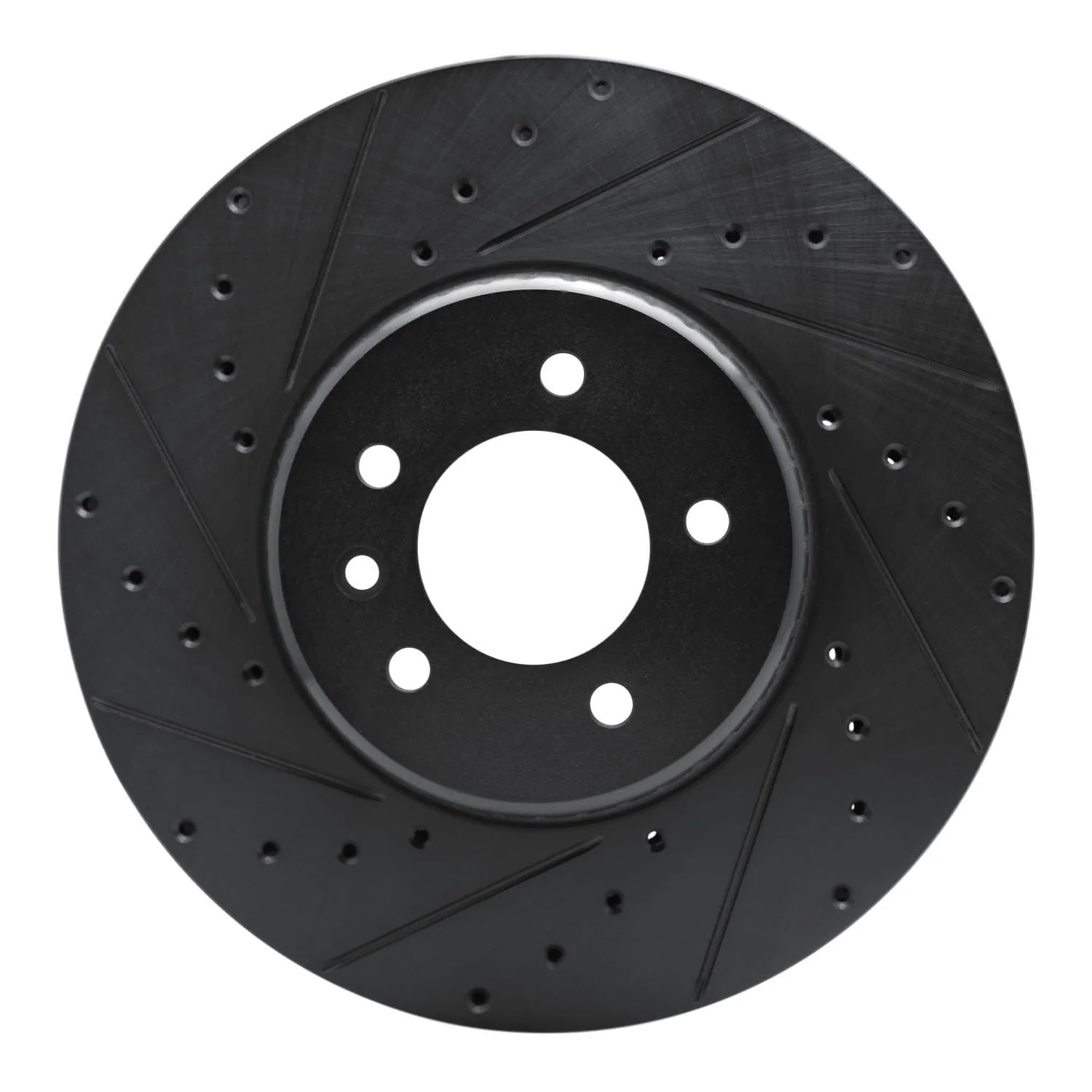 R1 Concepts 20-25 Land Rover Defender 110 Front Left Drilled & Slotted Black Brake Rotor