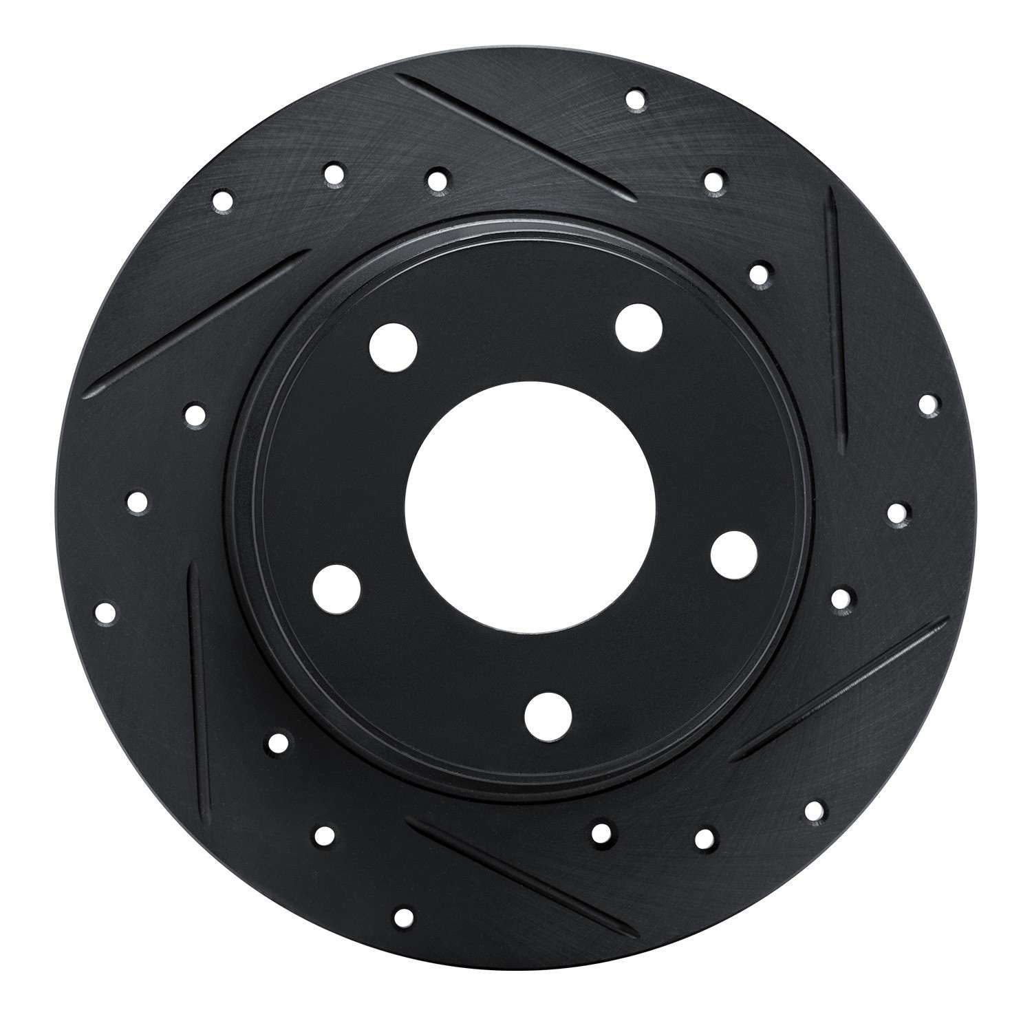 R1 Concepts 20-25 Nissan SENTRA Rear Right Drilled & Slotted Black Brake Rotor