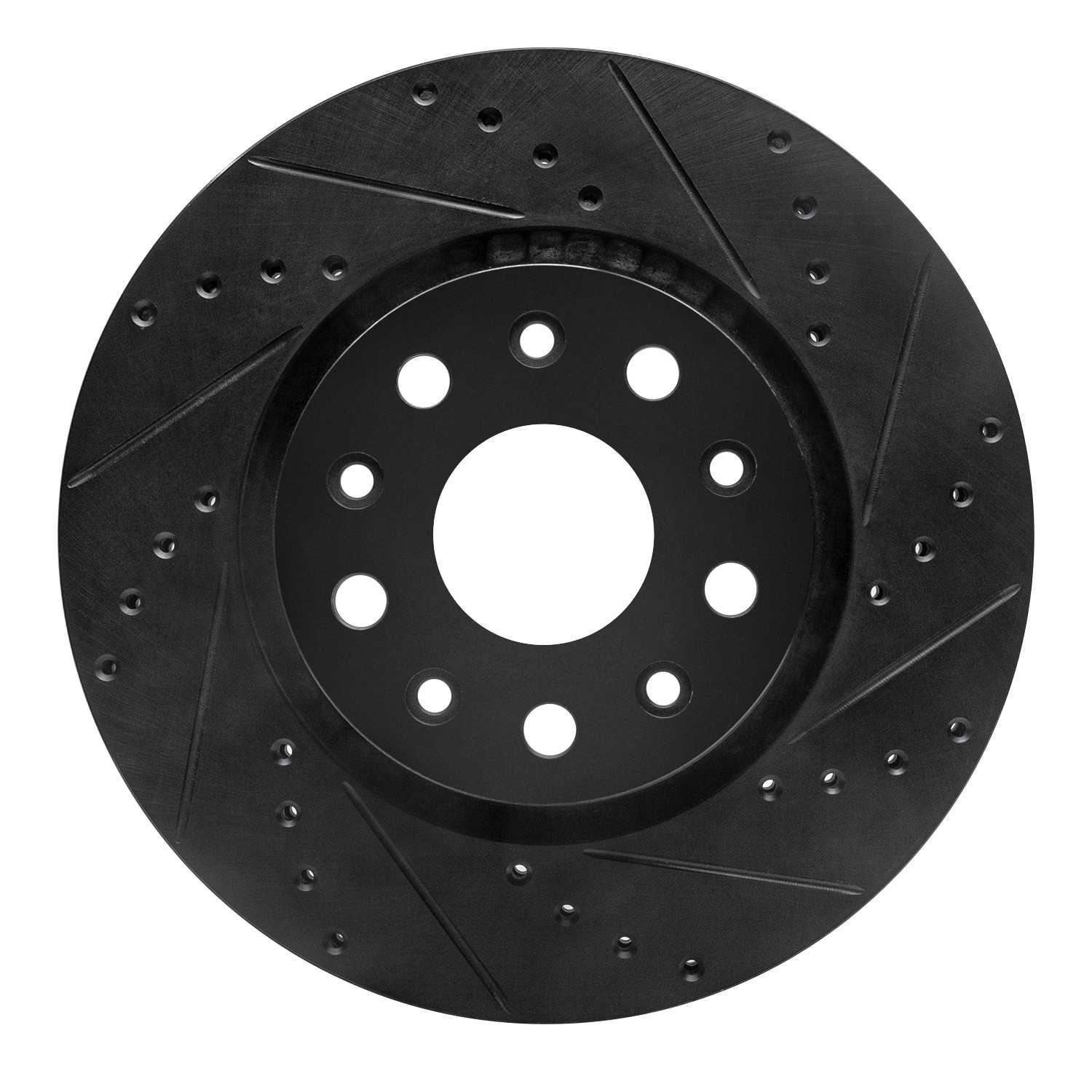R1 Concepts 2002-2018 Dodge Sprinter 2500 Rear Right Drilled & Slotted Black Brake Rotor