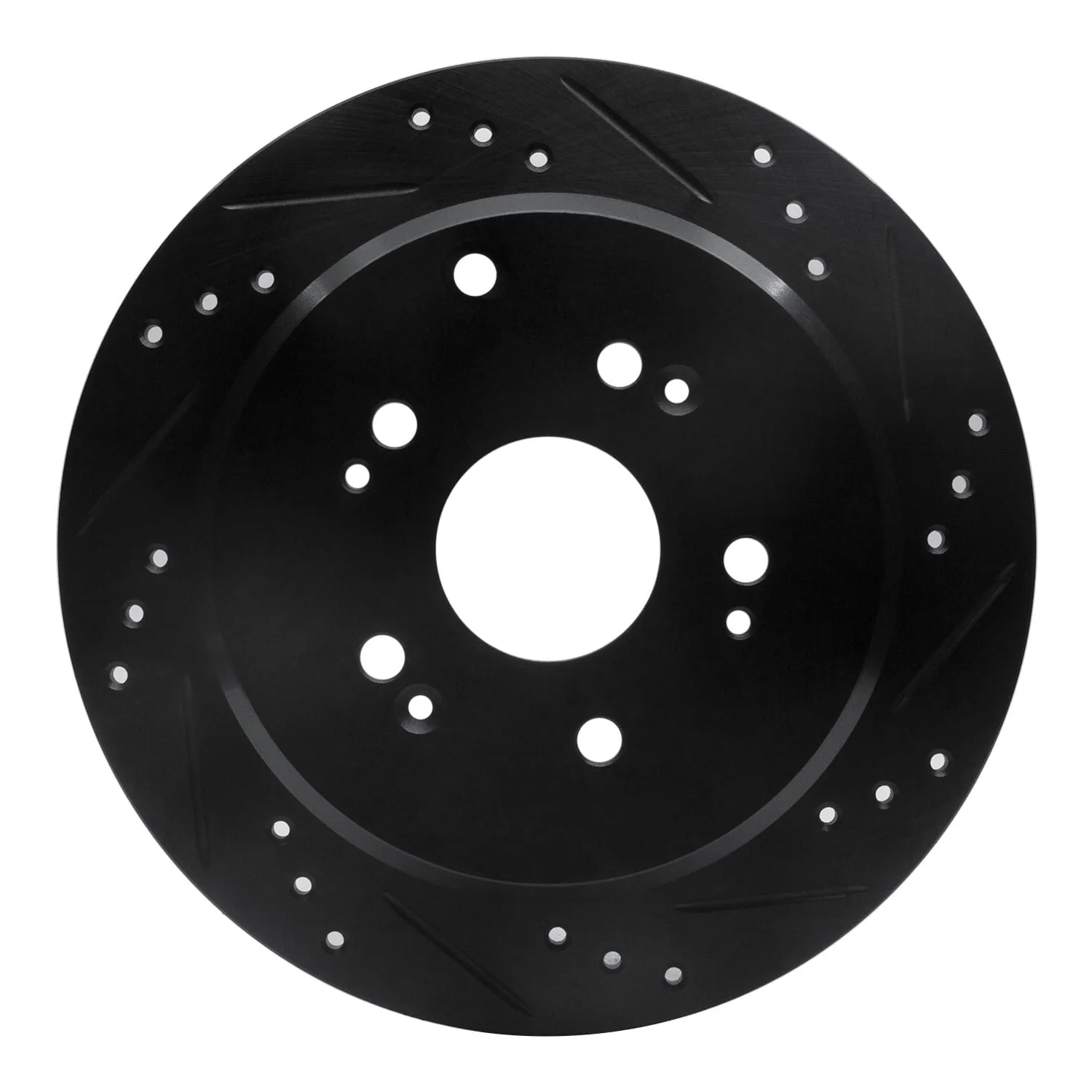 R1 Concepts 2005-2018 Acura RDX Rear Right Drilled & Slotted Black Brake Rotor