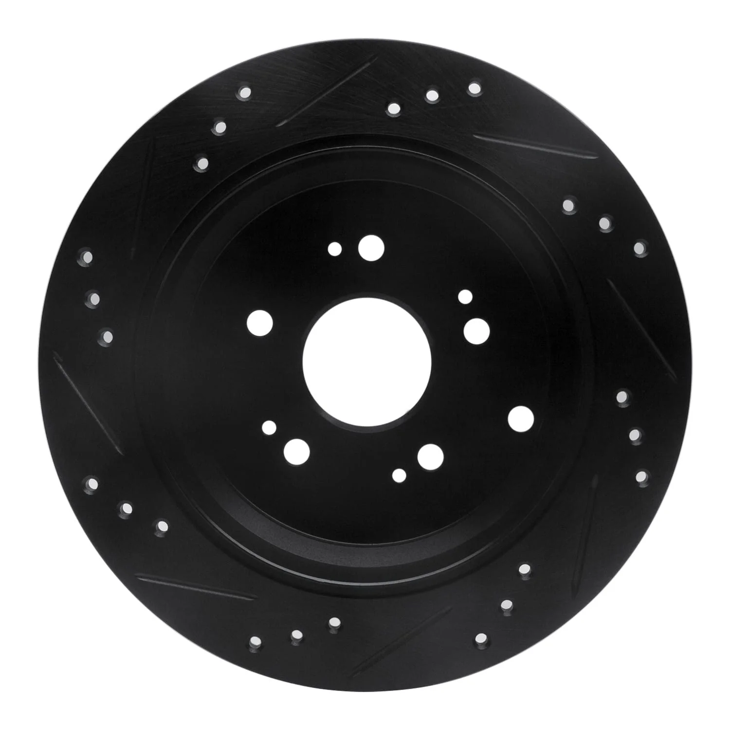 R1 Concepts 2005-2018 Acura RDX Rear Right Drilled & Slotted Black Brake Rotor - Image 2