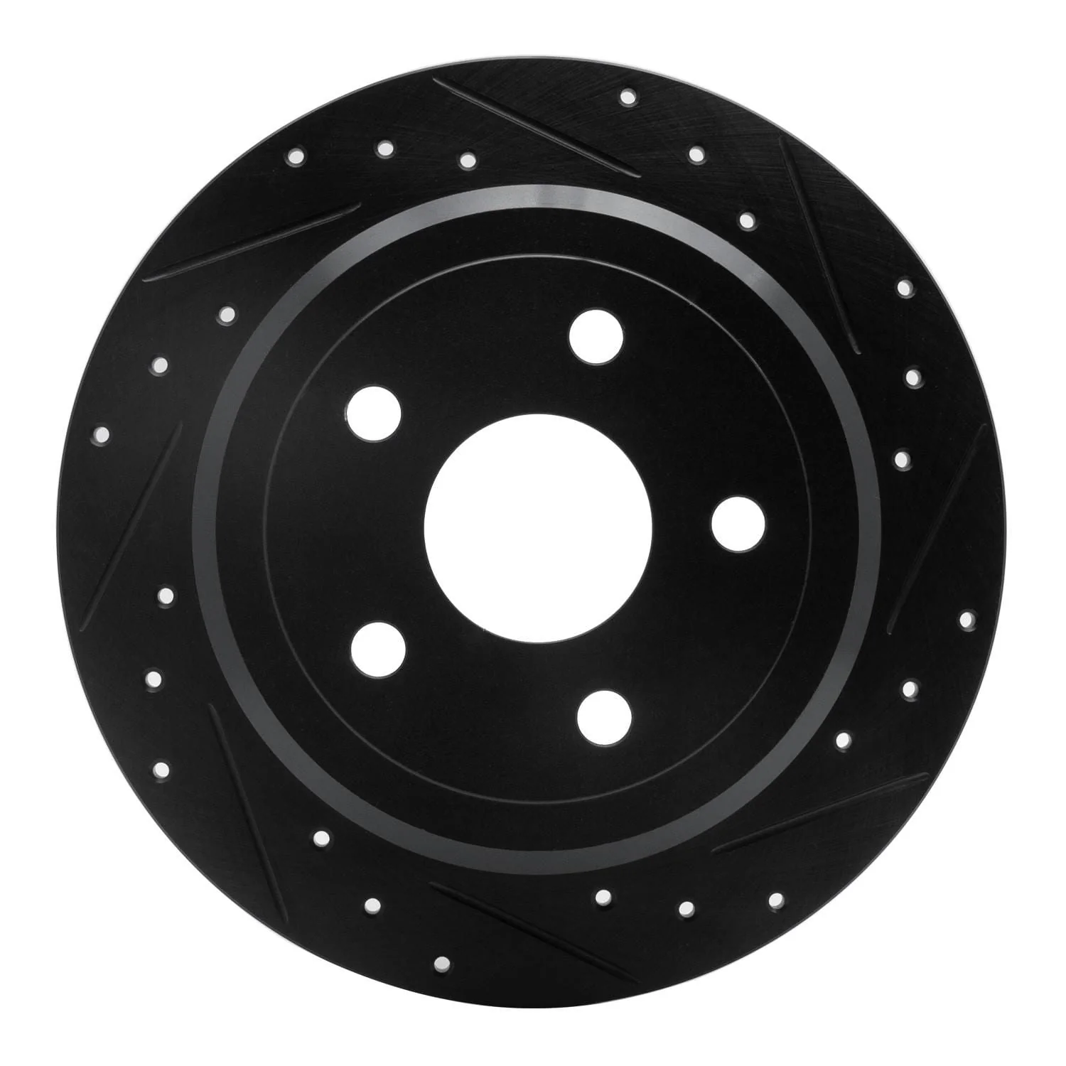 R1 Concepts 2007-2018 Jeep Wrangler Rear Right Drilled & Slotted Black Brake Rotor