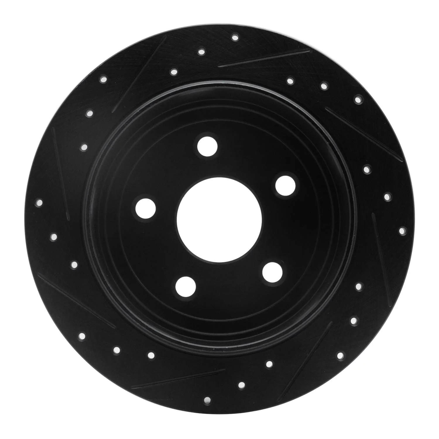 R1 Concepts 2007-2018 Jeep Wrangler Rear Right Drilled & Slotted Black Brake Rotor - Image 2