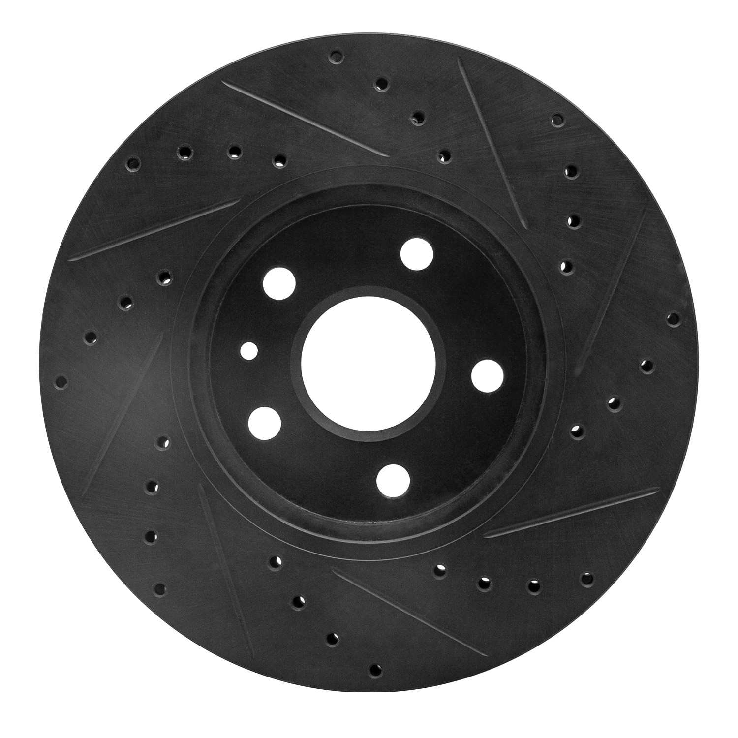 R1 Concepts 2008-2014 Cadillac CTS Front Left Drilled & Slotted Black Brake Rotor - Image 2