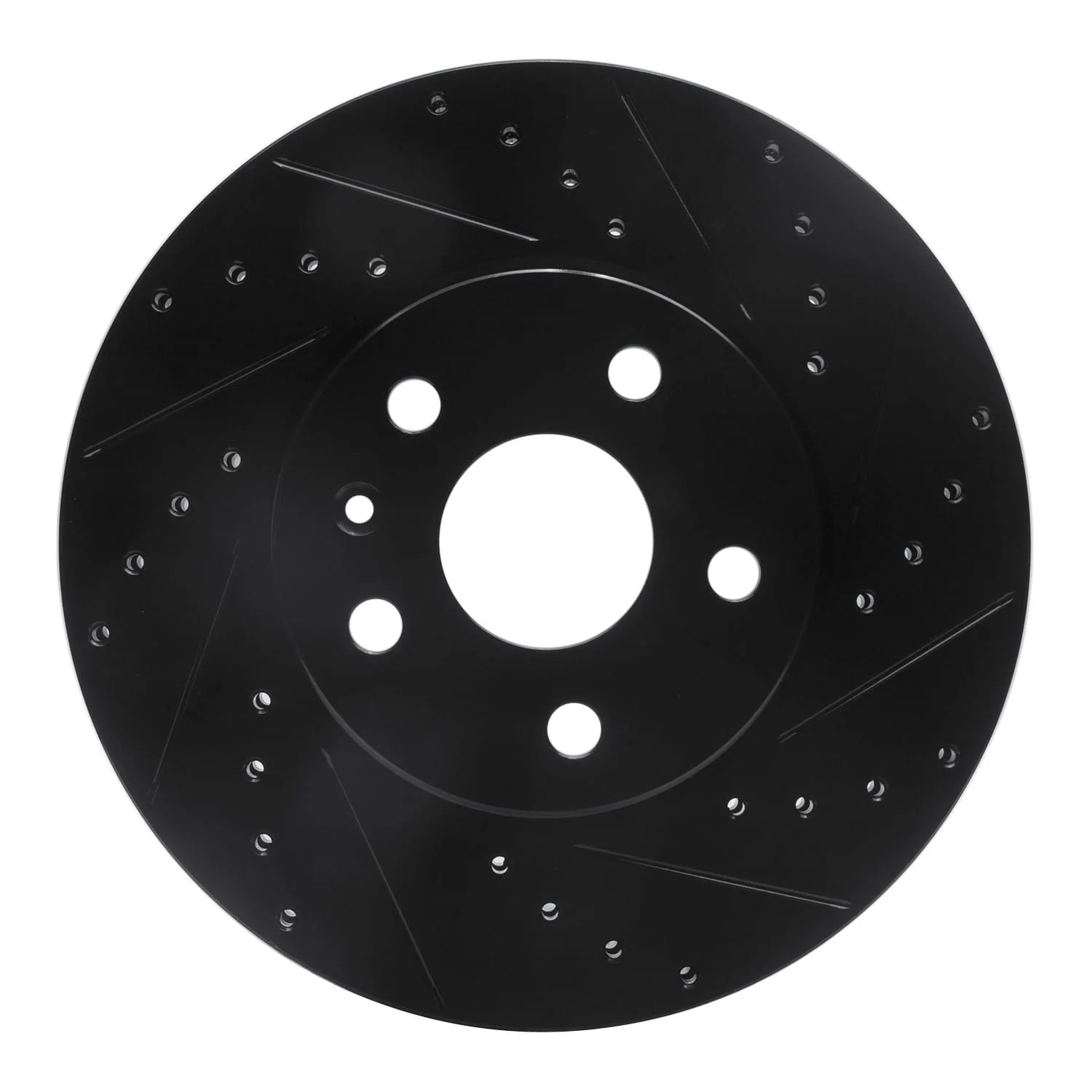 R1 Concepts 2008-2014 Cadillac CTS Front Right Drilled & Slotted Black Brake Rotor