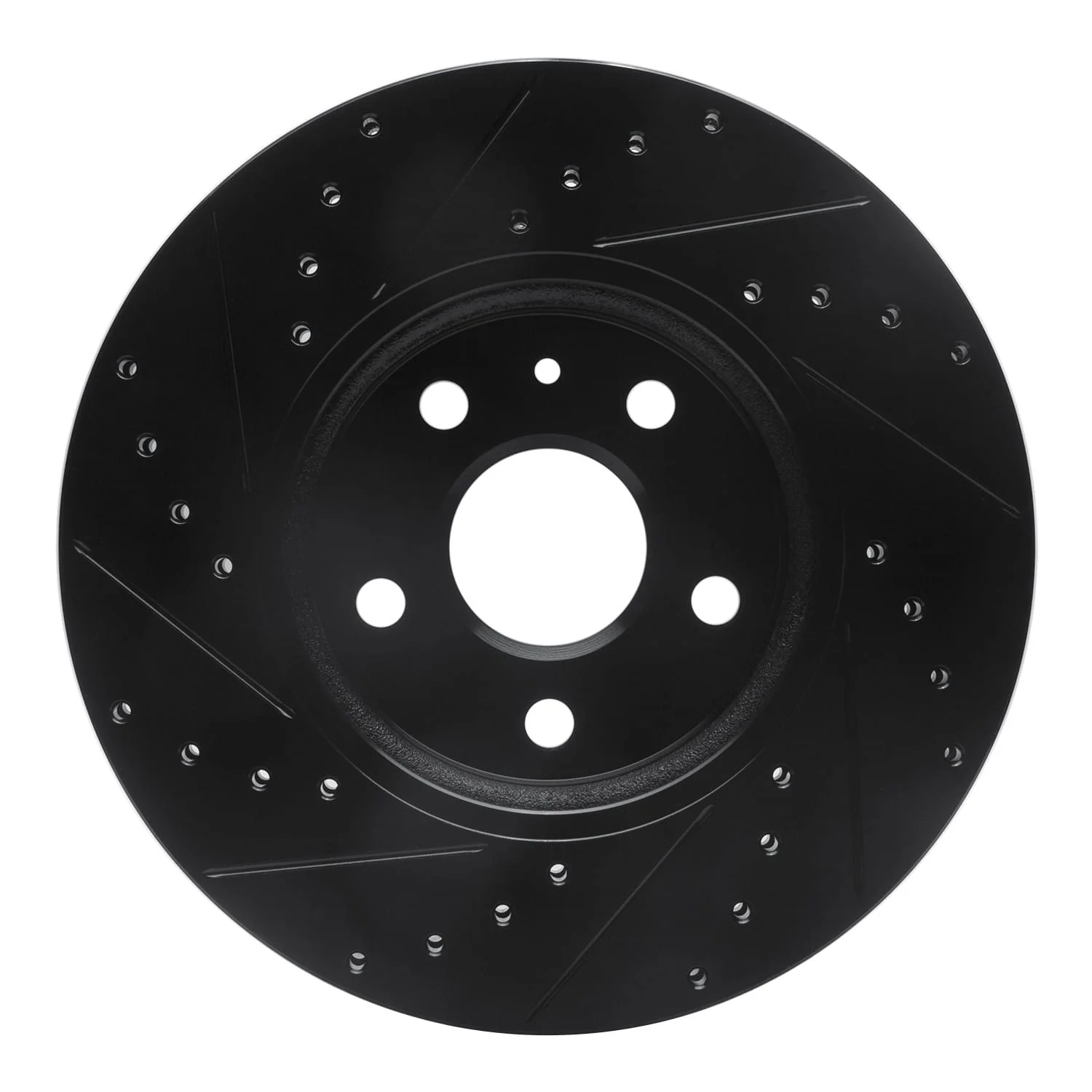 R1 Concepts 2008-2014 Cadillac CTS Front Right Drilled & Slotted Black Brake Rotor - Image 2