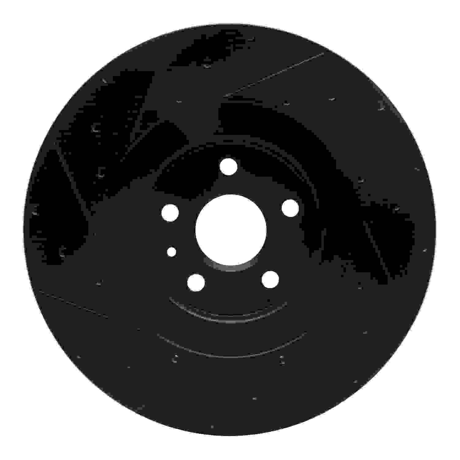 R1 Concepts 2009-2015 Cadillac CTS Front Right Drilled & Slotted Black Brake Rotor - Image 2