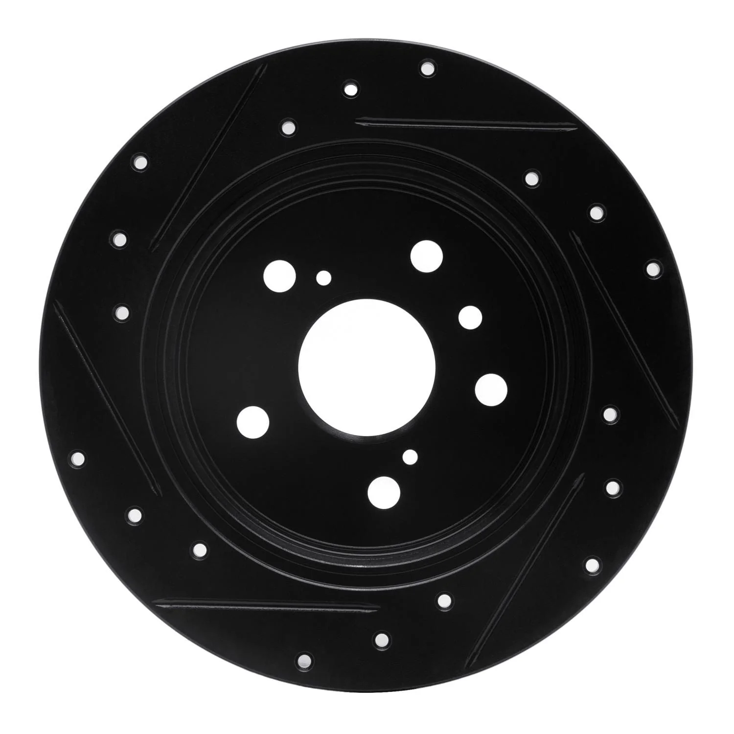 R1 Concepts 2012-2018 Lexus ES300H Rear Right Drilled & Slotted Black Brake Rotor - Image 2