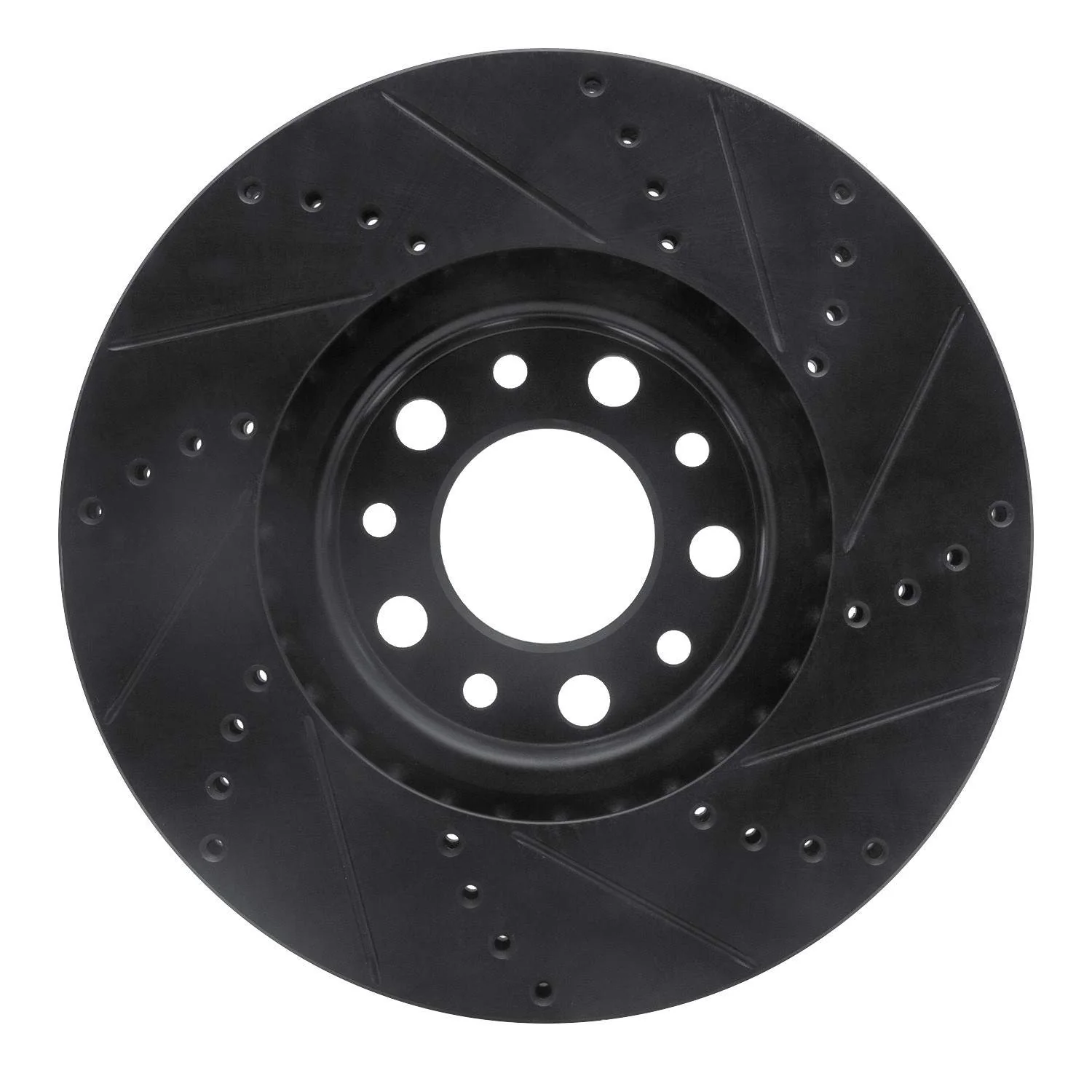 R1 Concepts 2013-2023 Chrysler 200 Front Left Drilled & Slotted Black Brake Rotor - Image 2