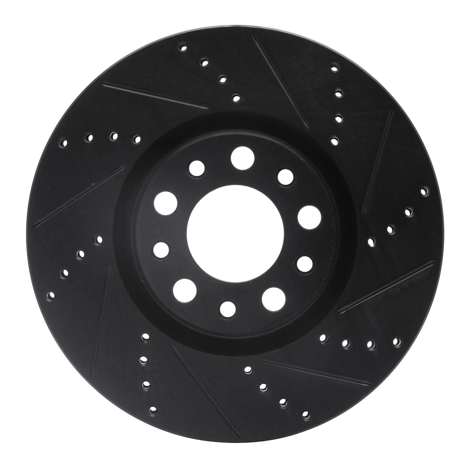 R1 Concepts 2013-2023 Chrysler 200 Front Right Drilled & Slotted Black Brake Rotor