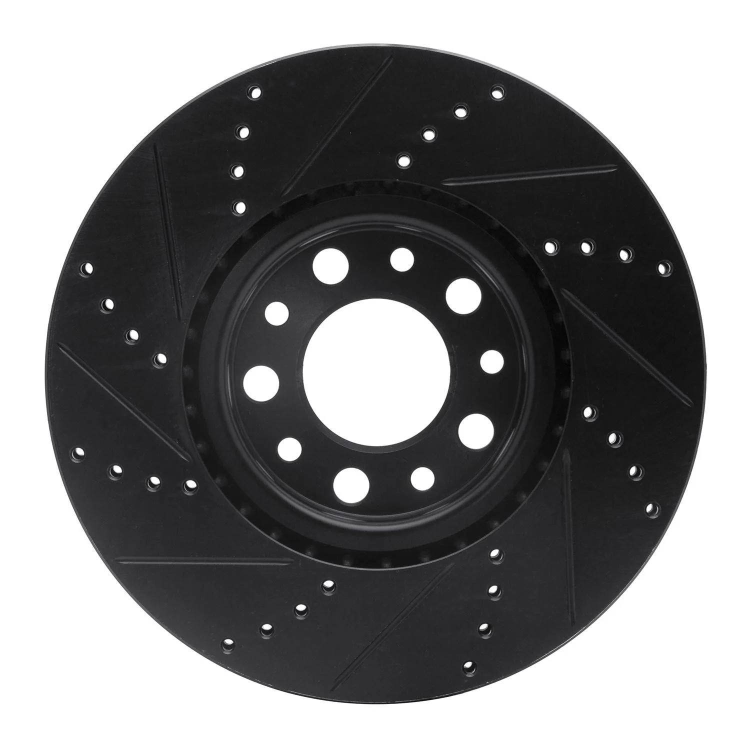 R1 Concepts 2013-2023 Chrysler 200 Front Right Drilled & Slotted Black Brake Rotor - Image 2
