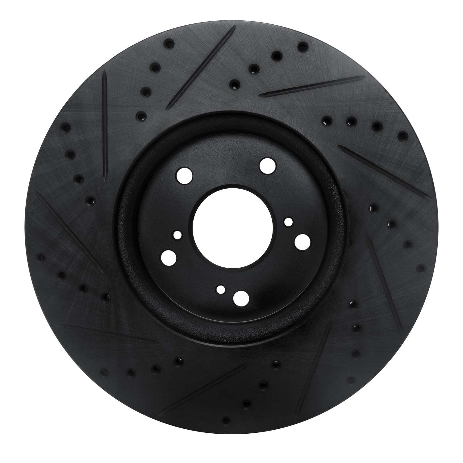 R1 Concepts 2013-2025 Acura ILX Front Right Drilled & Slotted Black Brake Rotor - Image 2