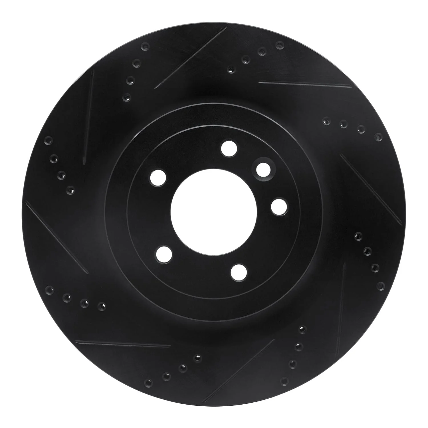 R1 Concepts 2013-2025 Land Rover Defender 110 Rear Left Drilled & Slotted Black Brake Rotor