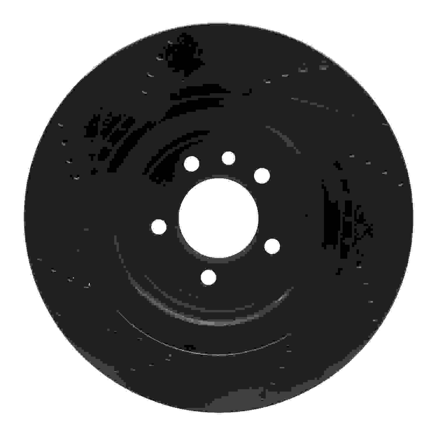R1 Concepts 2013-2025 Land Rover Defender 110 Rear Right Drilled & Slotted Black Brake Rotor - Image 2