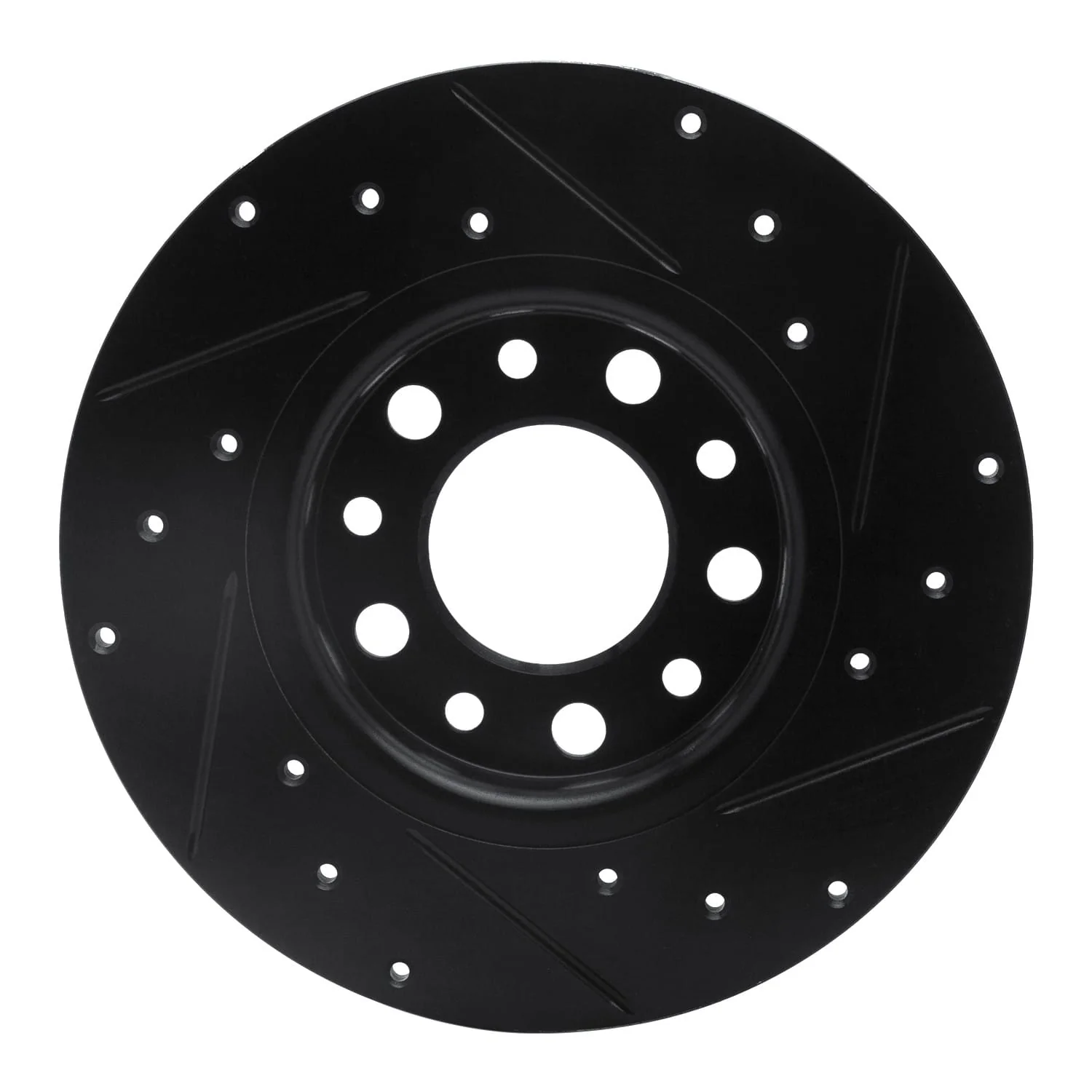 R1 Concepts 2014-2022 Chrysler 200 Rear Left Drilled & Slotted Black Brake Rotor - Image 2
