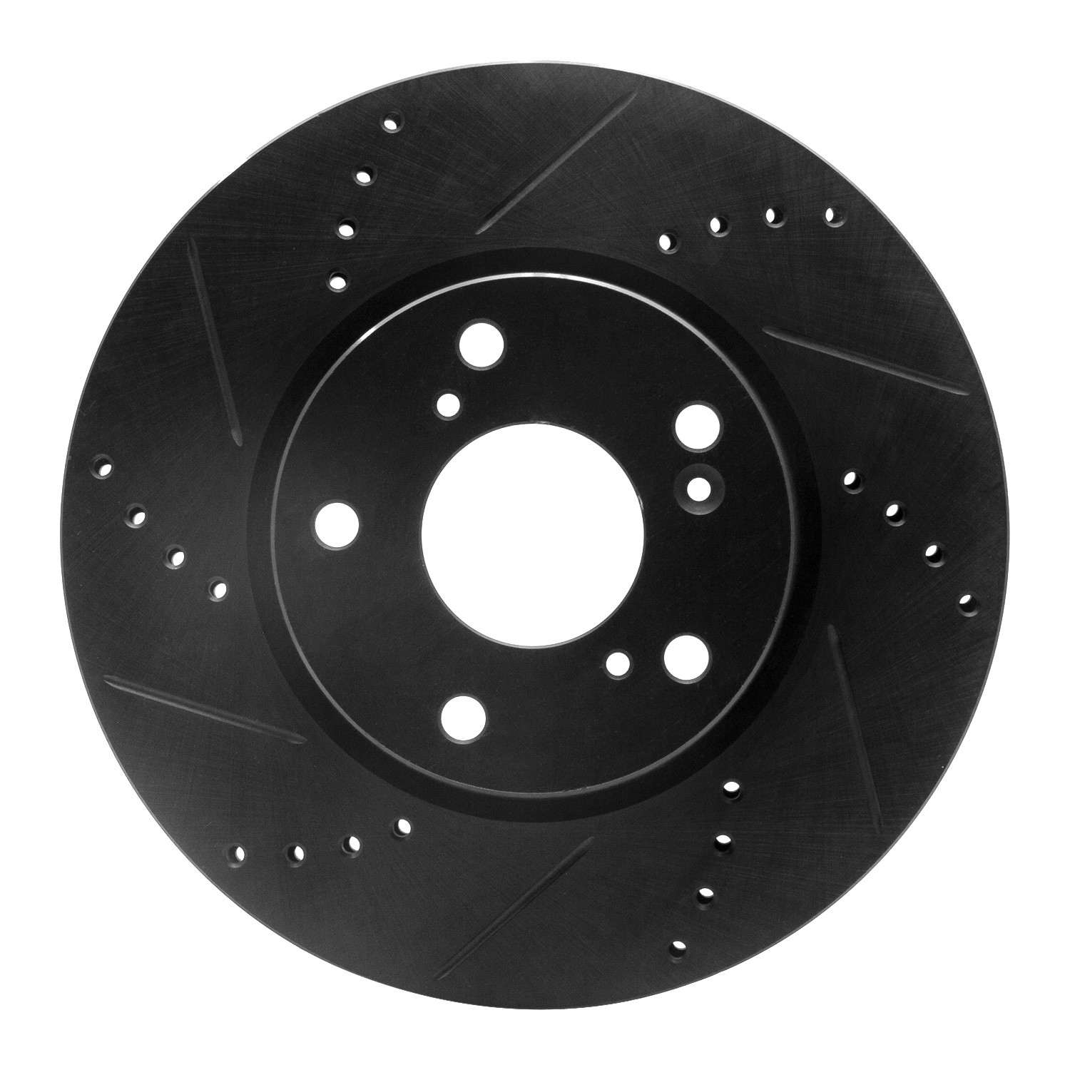 R1 Concepts 2016-2025 Honda Accord Coupe Front Left Drilled & Slotted Black Brake Rotor