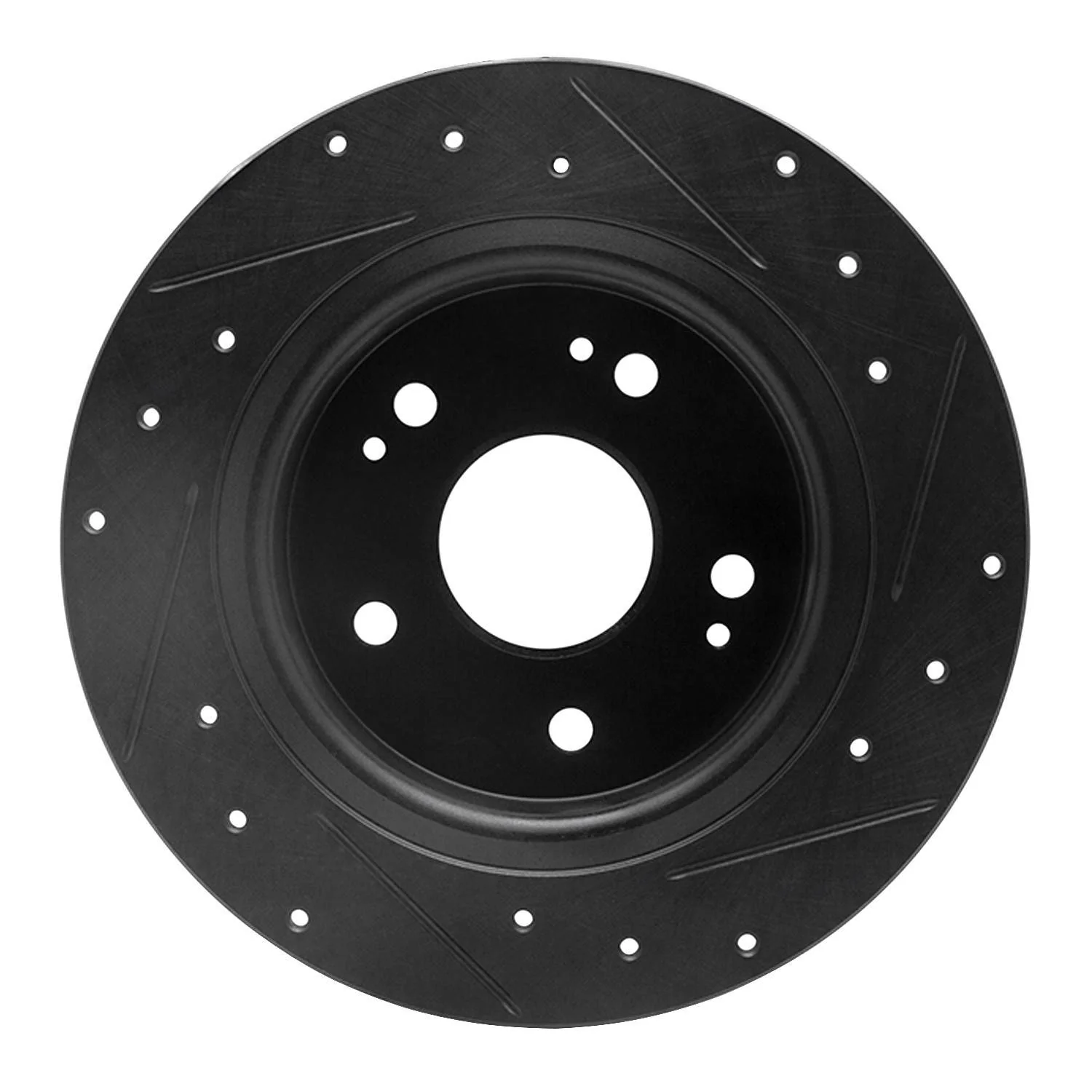 R1 Concepts 2016-2025 Honda Accord Sedan Rear Left Drilled & Slotted Black Brake Rotor - Image 2