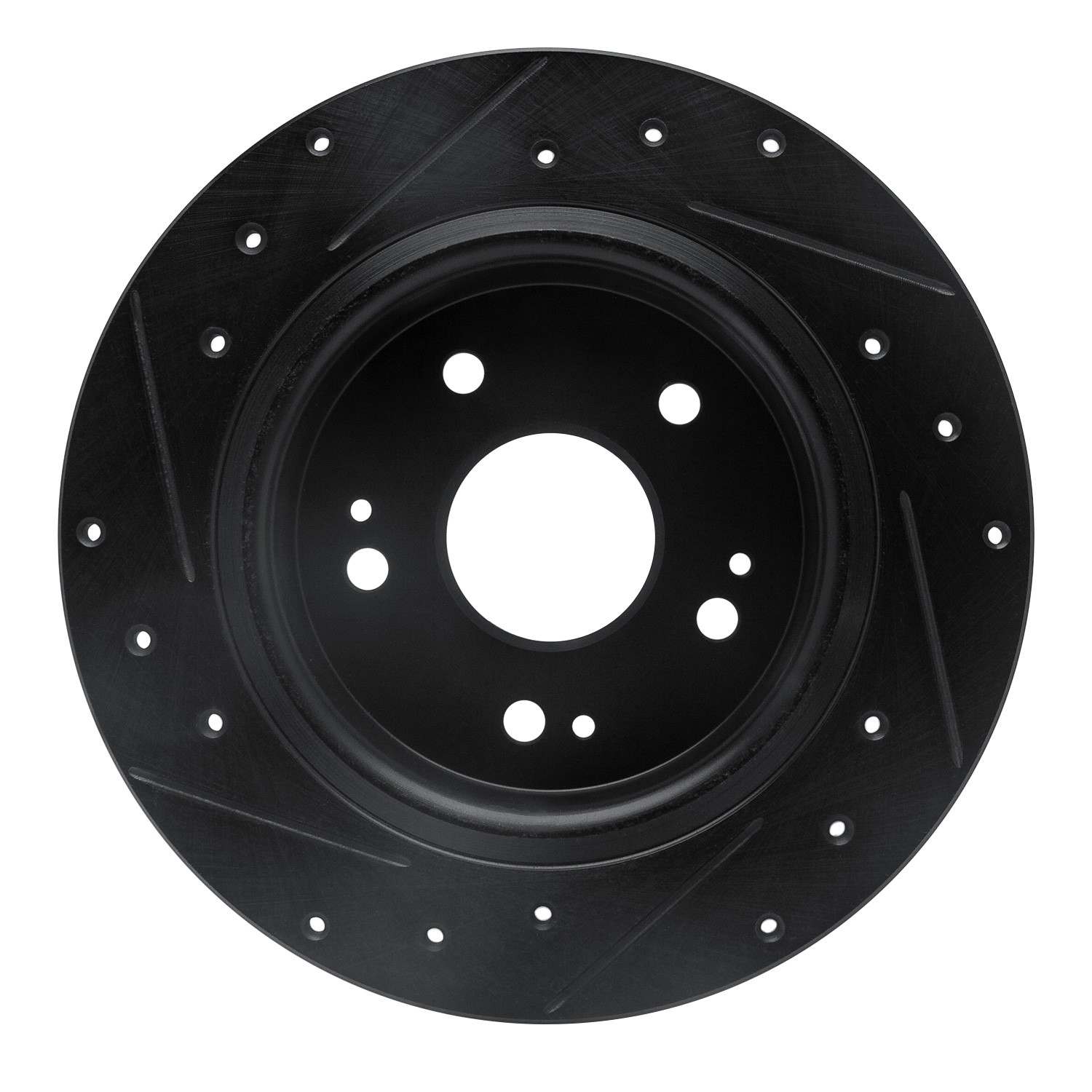 R1 Concepts 2016-2025 Honda HR-V Rear Right Drilled & Slotted Black Brake Rotor - Image 2