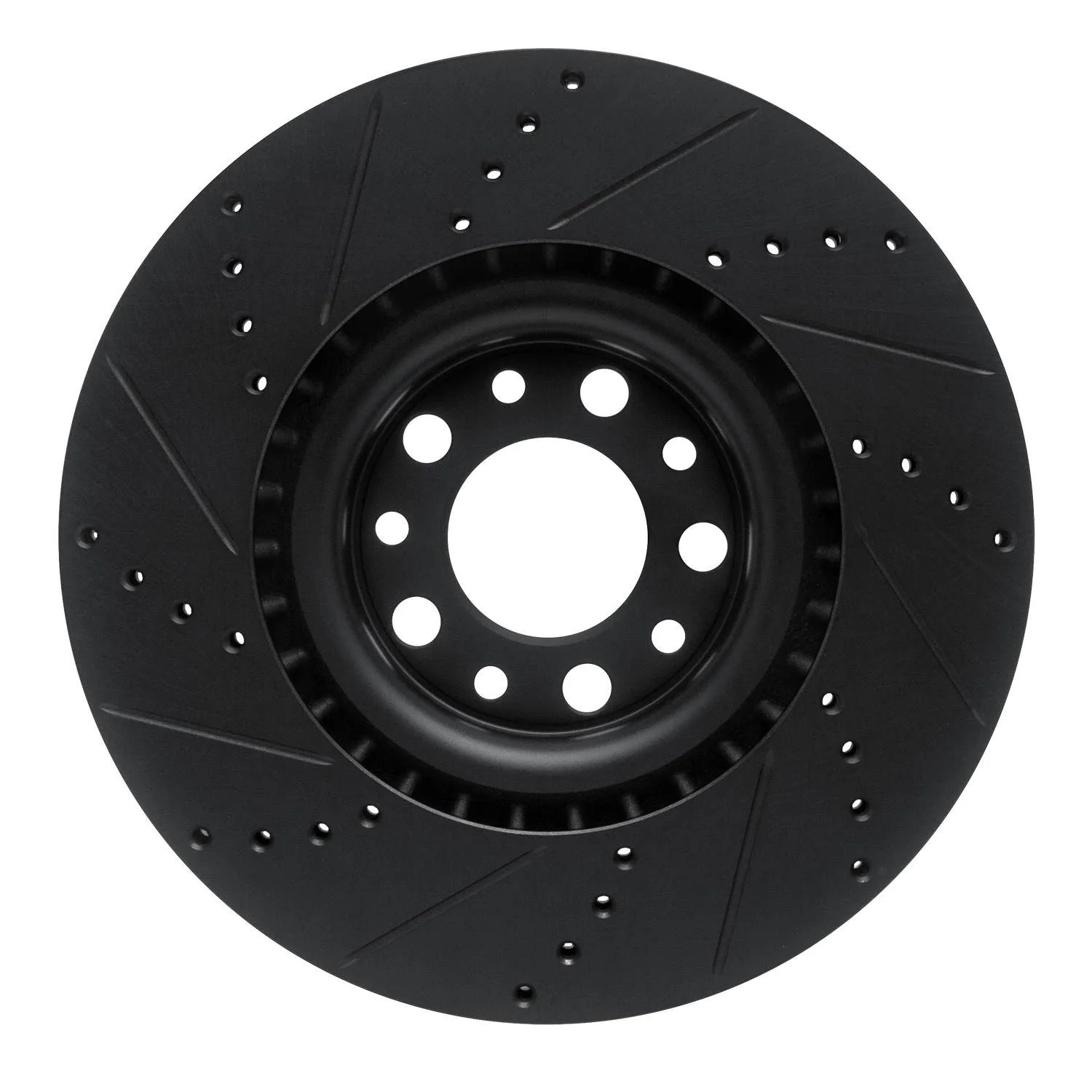 R1 Concepts 2017-2025 Alfa Romeo Stelvio Front Right Drilled & Slotted Black Brake Rotor - Image 2
