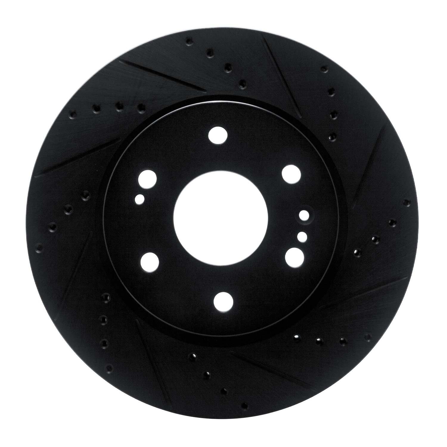R1 Concepts 2019-2026 Cadillac Escalade ESV Front Right Drilled & Slotted Black Brake Rotor