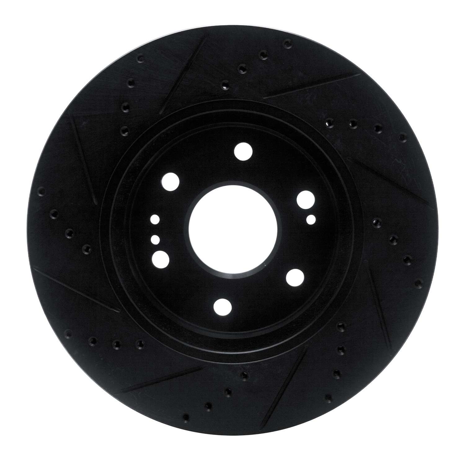 R1 Concepts 2019-2026 Cadillac Escalade ESV Front Right Drilled & Slotted Black Brake Rotor - Image 2